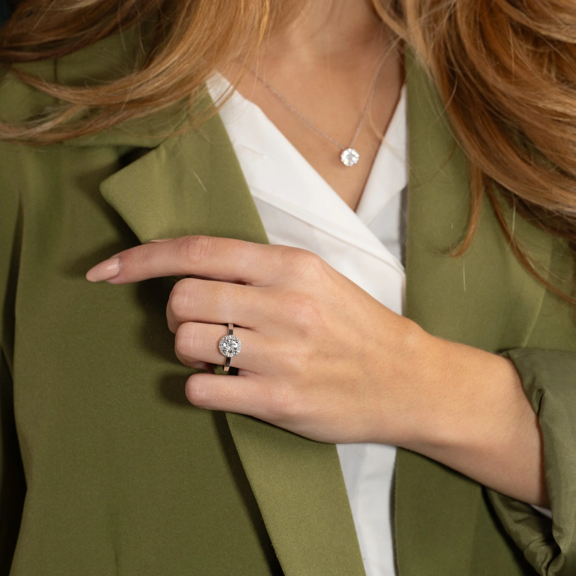 SIMPLE ROUND HALO LAB-DIAMOND RING - 1.0ct - WG - Image 8