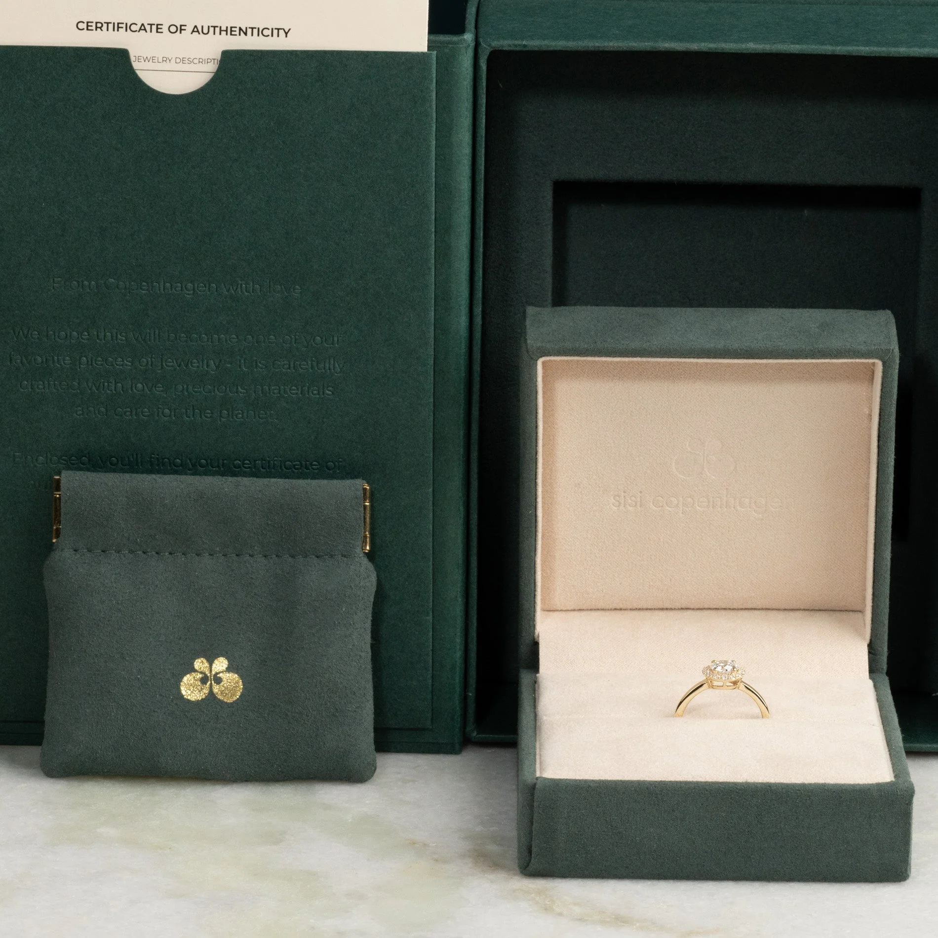 SIMPLE ROUND HALO LAB-DIAMOND RING - 1.0ct - YG - Image 10