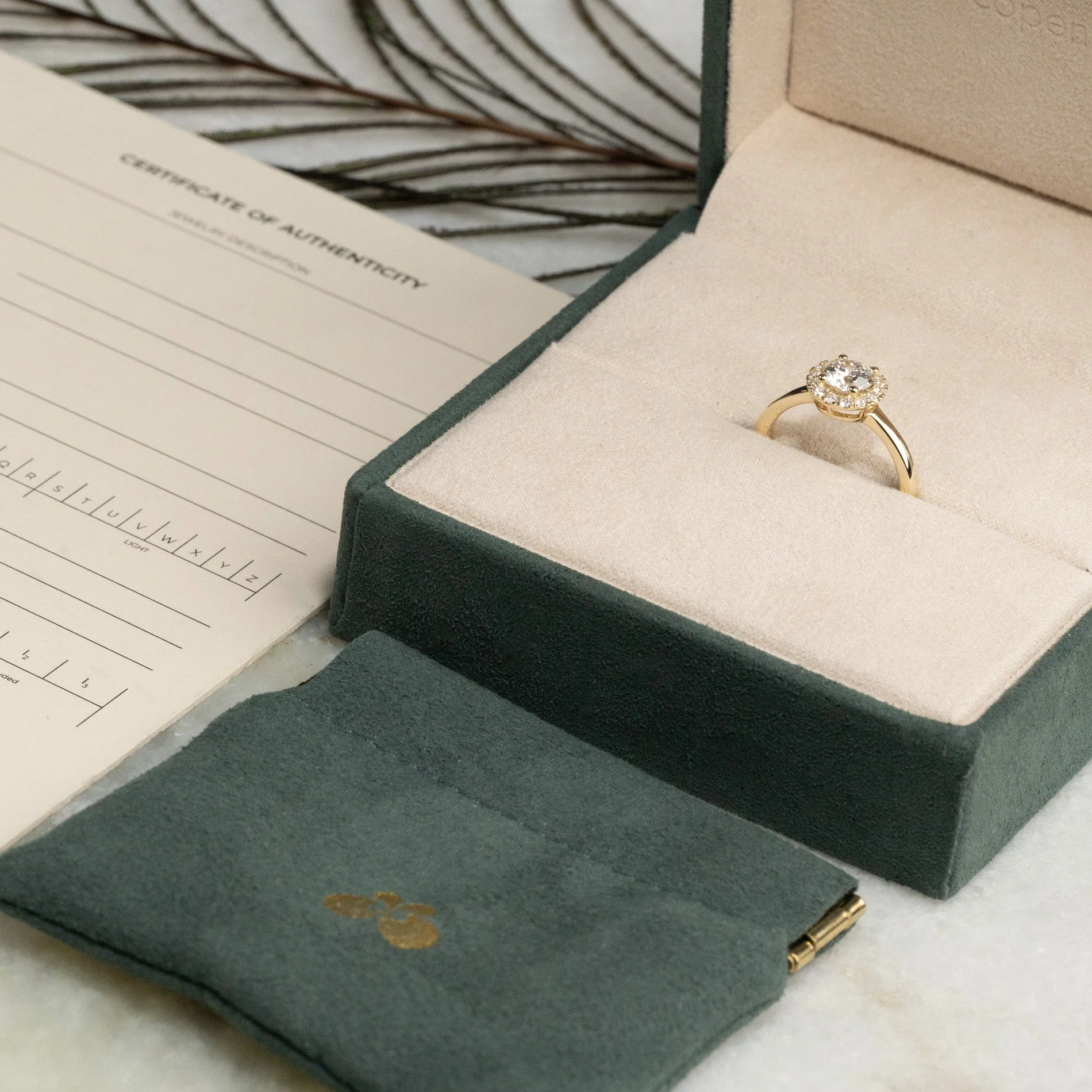 SIMPLE ROUND HALO LAB-DIAMOND RING - 1.0ct - YG - Image 9