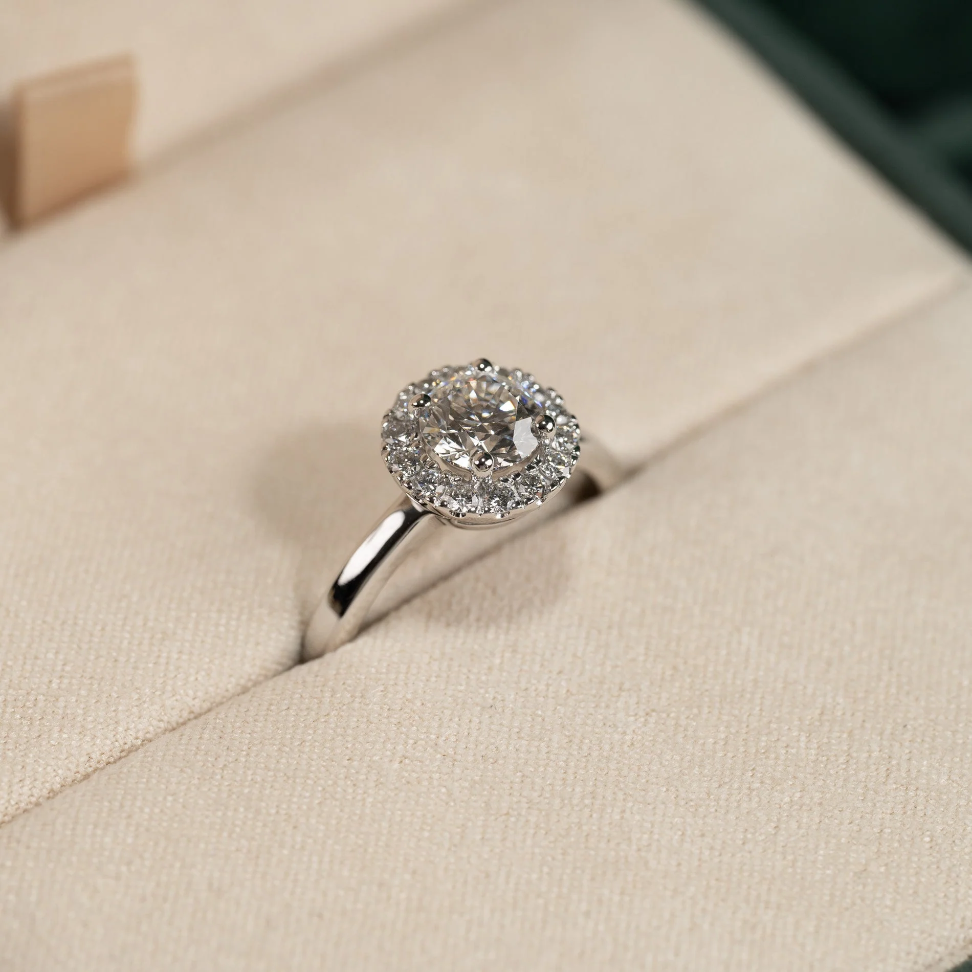 SIMPLE ROUND HALO LAB-DIAMOND RING - 1.25ct - WG - Image 3
