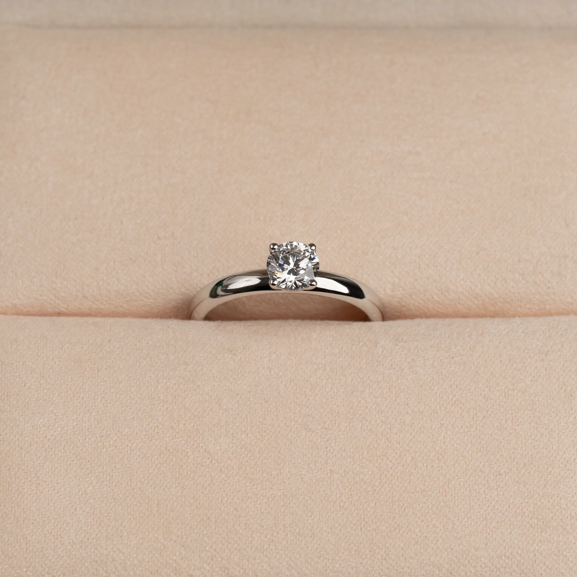 SIMPLE SOLITAIRE BASKET-SET LAB-DIAMOND RING - 0.5ct - WG - Image 3