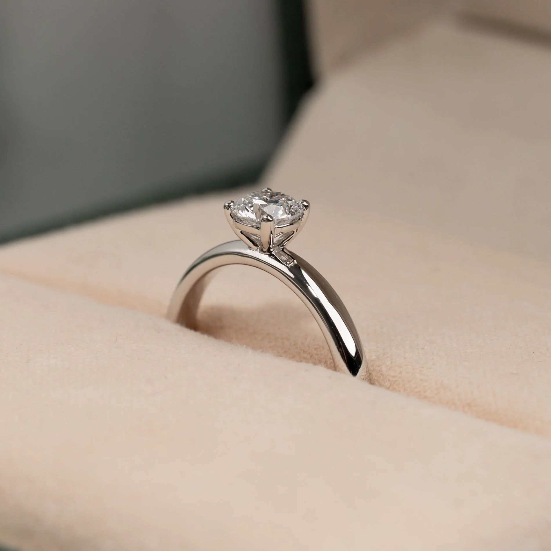 SIMPLE SOLITAIRE BASKET-SET LAB-DIAMOND RING - 0.5ct - WG - Image 5