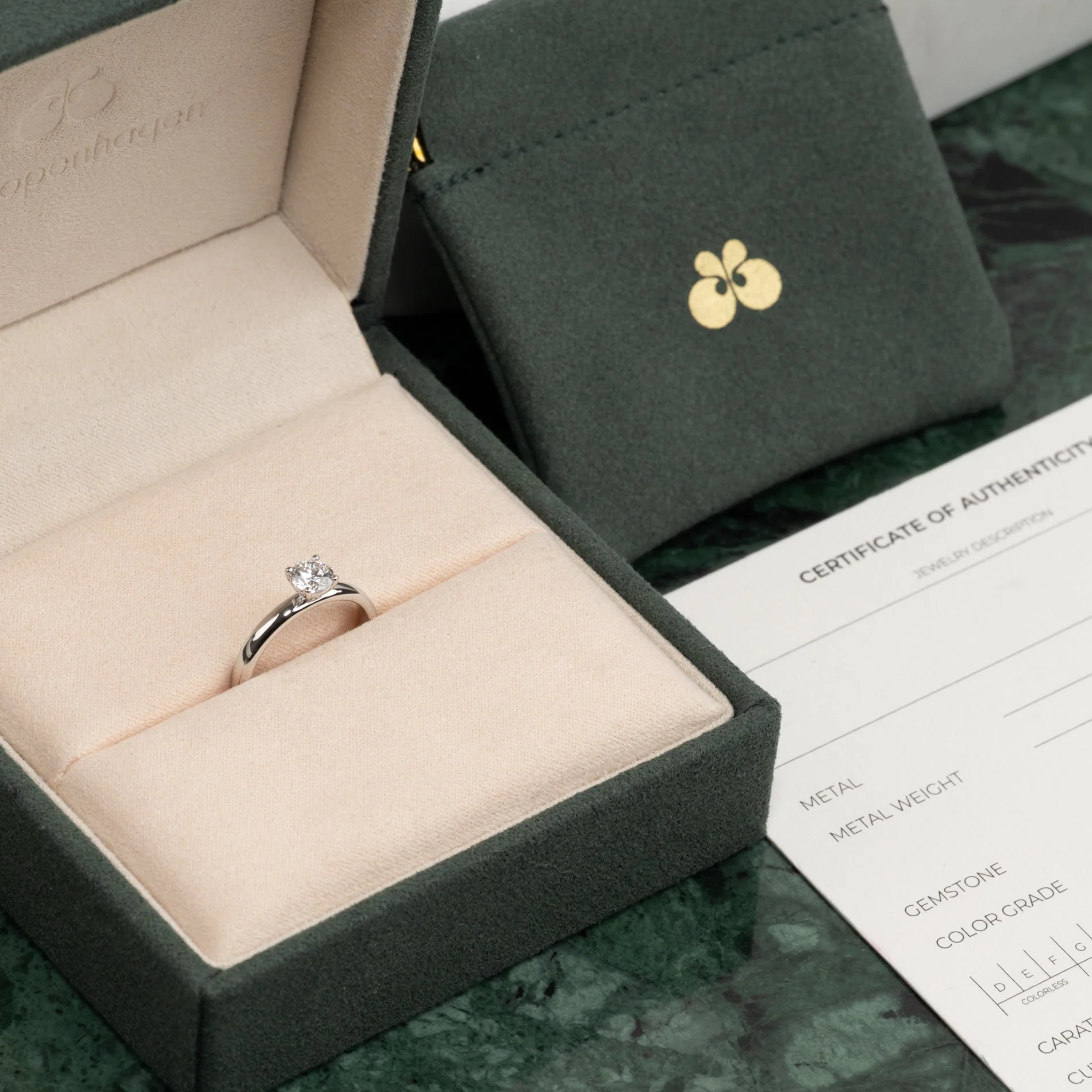 SIMPLE SOLITAIRE BASKET-SET LAB-DIAMOND RING - 0.5ct - WG - Image 7