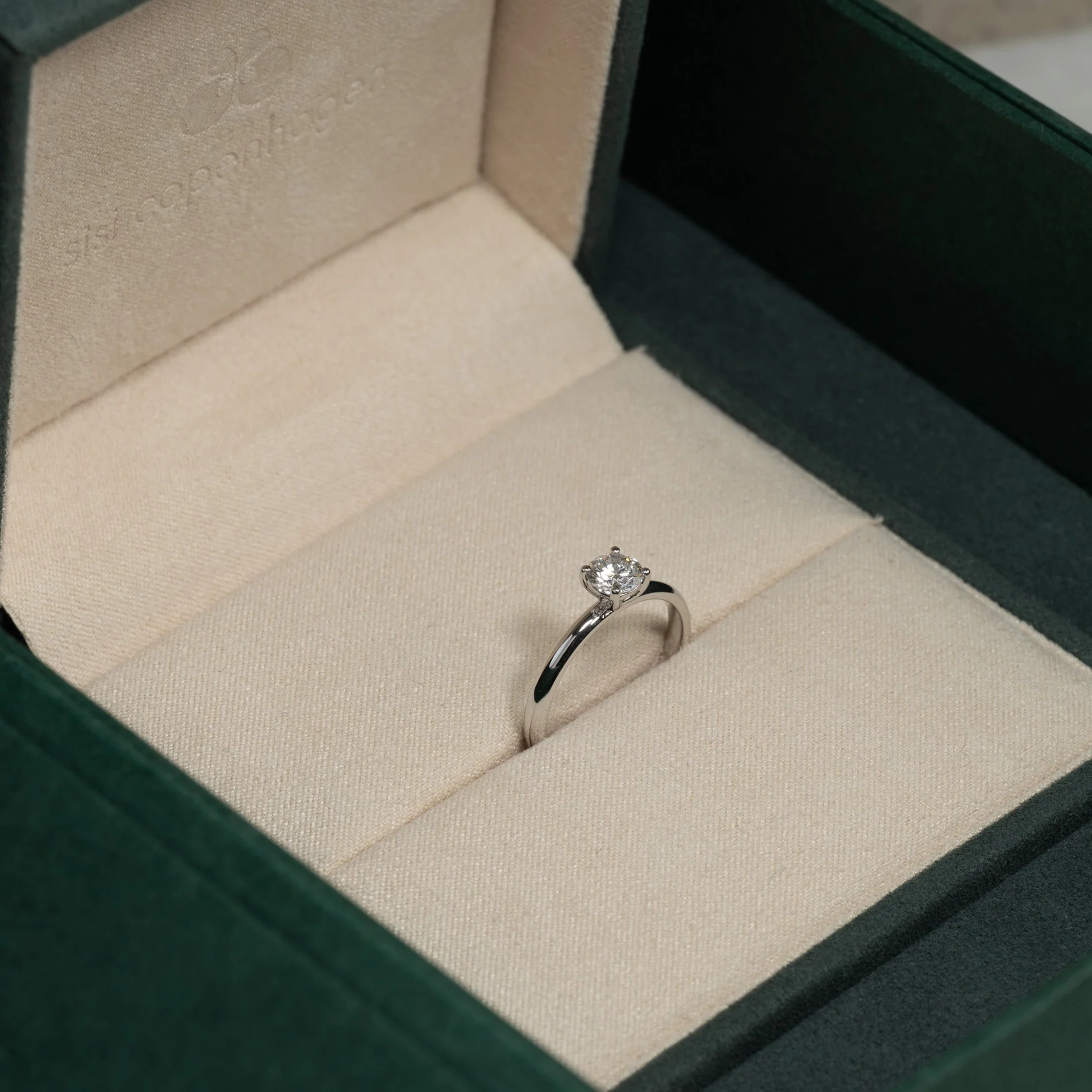 SIMPLE SOLITAIRE BASKET-SET LAB-DIAMOND RING - 0.5ct - WG - Image 9