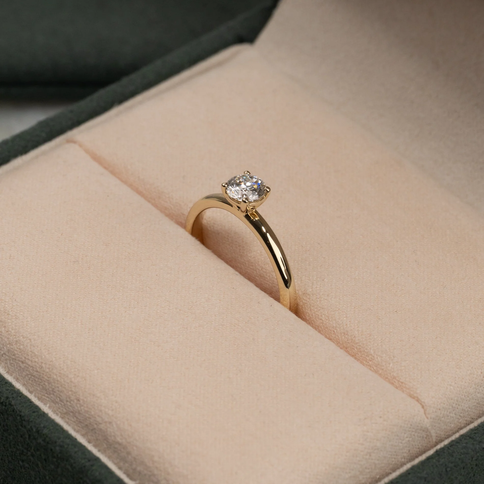 SIMPLE SOLITAIRE BASKET-SET LAB-DIAMOND RING - 0.5ct - YG - Image 6