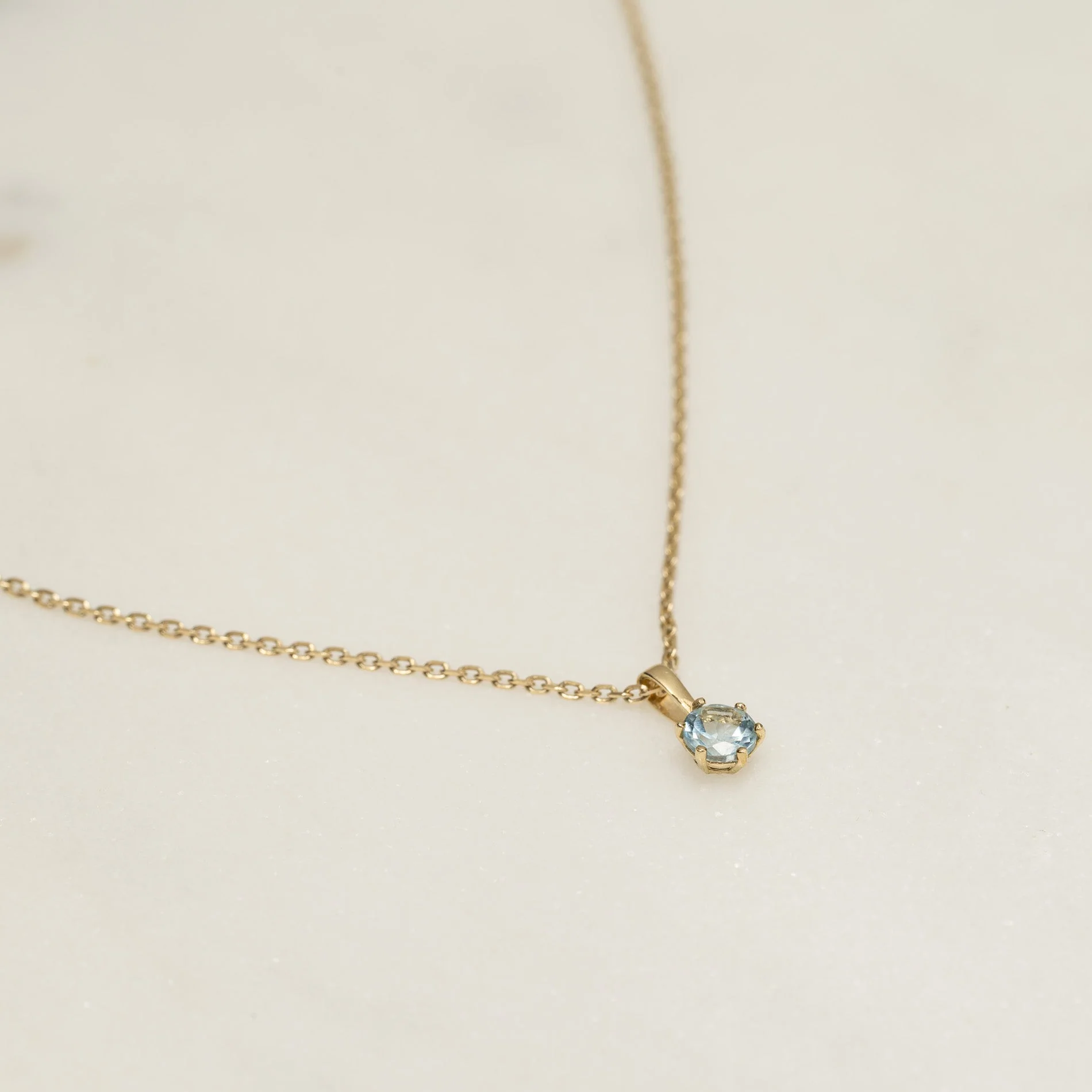 SOLEY BLUE TOPAZ SOLID GOLD PENDANT - Image 4