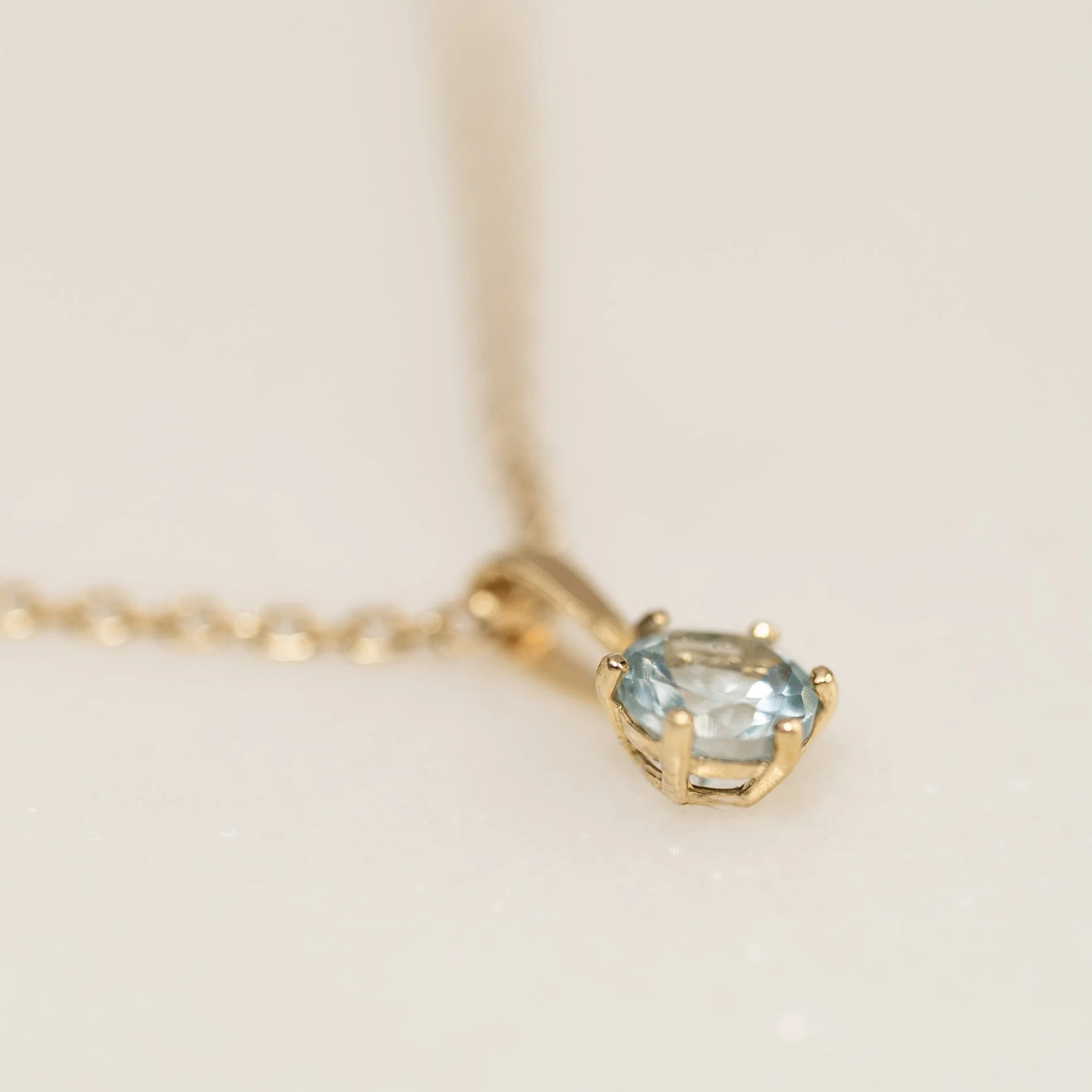 SOLEY BLUE TOPAZ SOLID GOLD PENDANT - Image 6