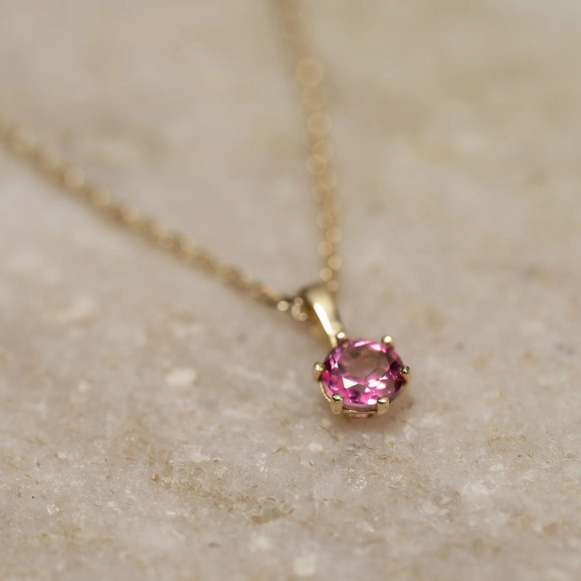 SOLEY PINK TOPAZ SOLID GOLD PENDANT - Image 4