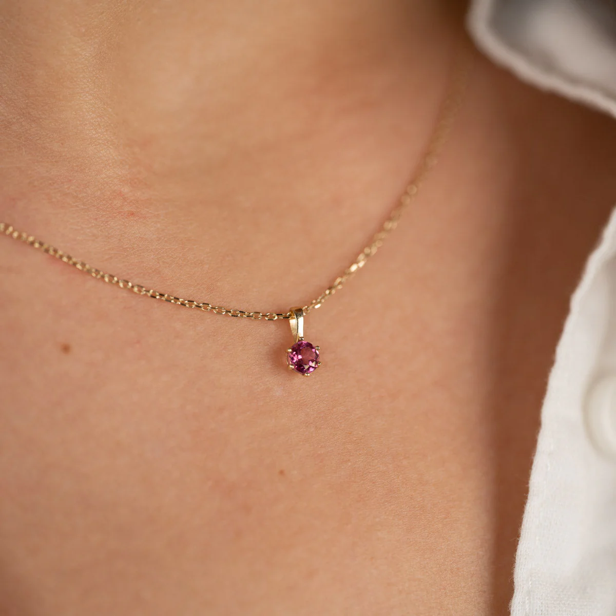 SOLEY PINK TOPAZ SOLID GOLD PENDANT - Image 5