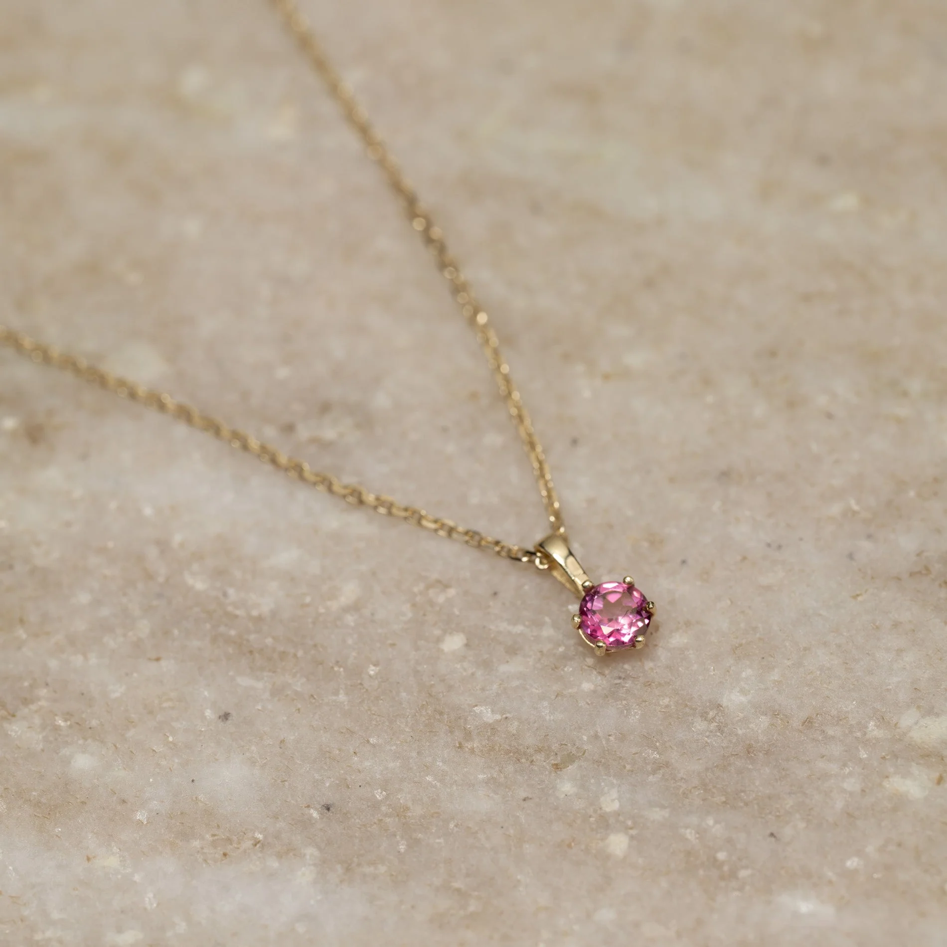 SOLEY PINK TOPAZ SOLID GOLD PENDANT - Image 6