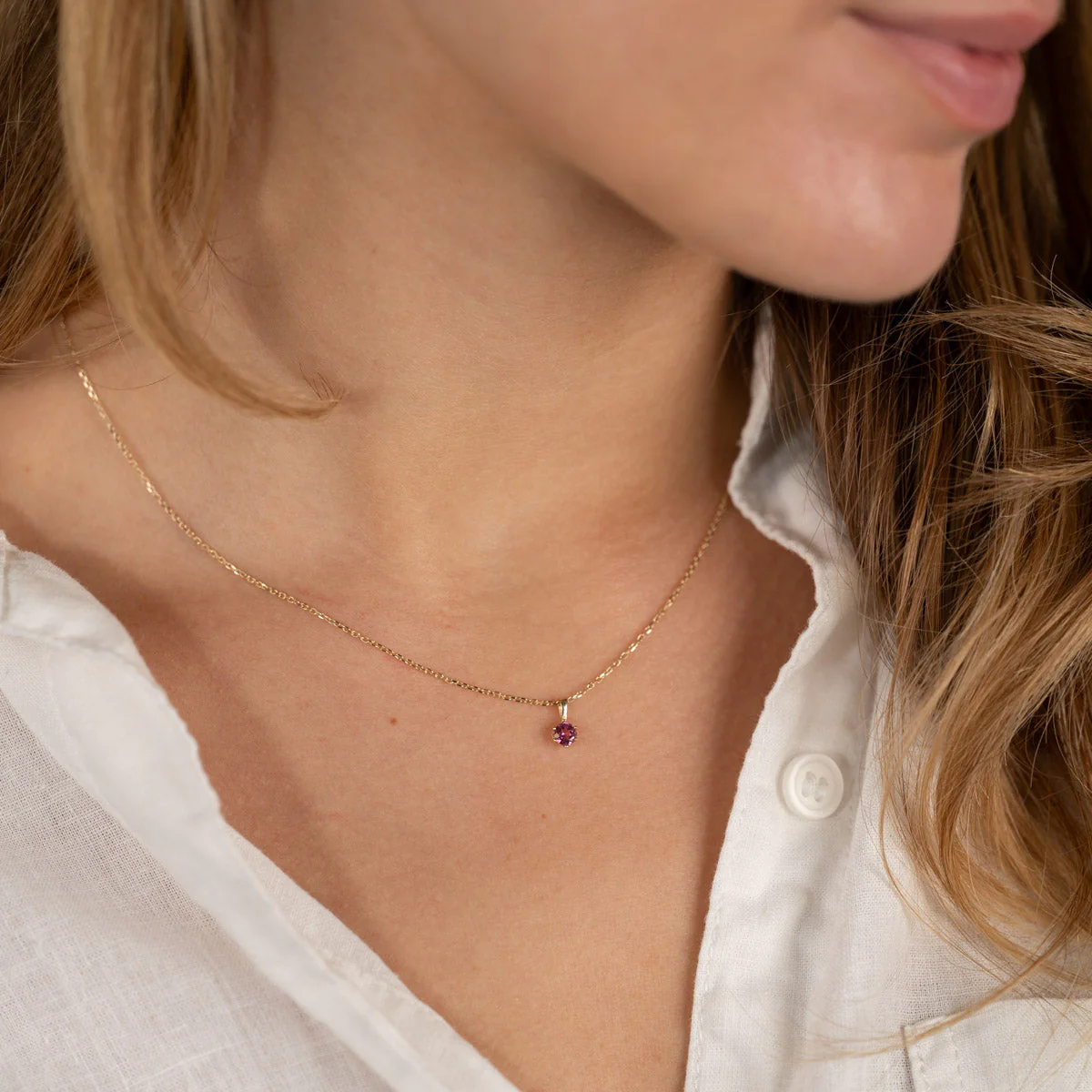 SOLEY PINK TOPAZ SOLID GOLD PENDANT - Image 7