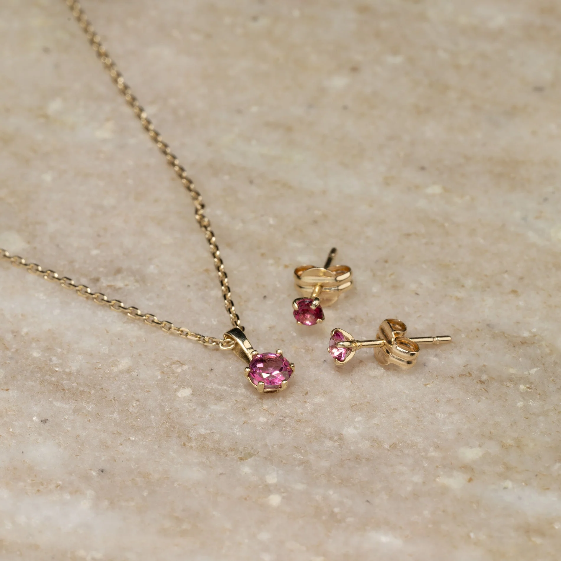SOLEY PINK TOPAZ SOLID GOLD PENDANT - Image 8