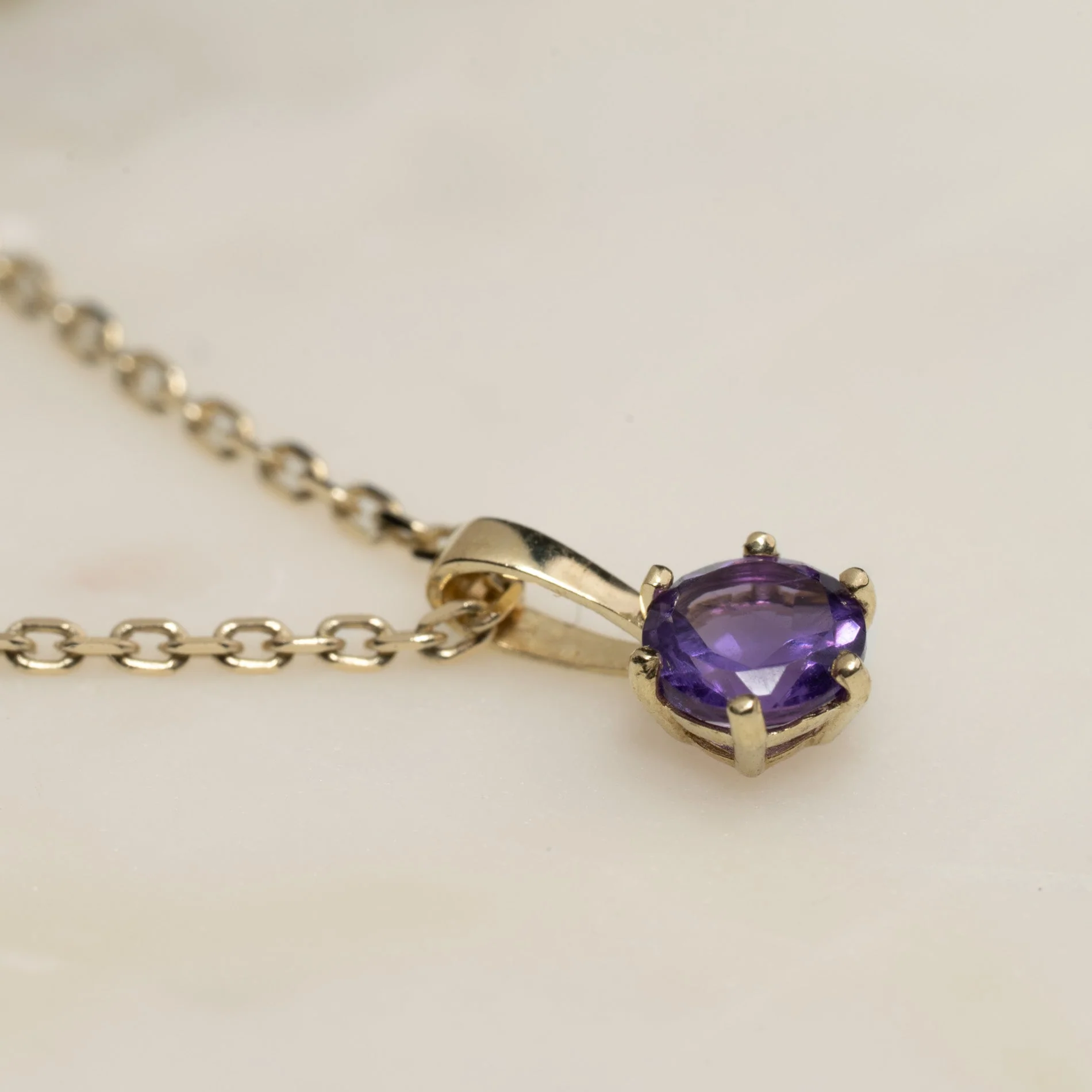 SOLEY PURPLE AMETHYST SOLID GOLD PENDANT - Image 6