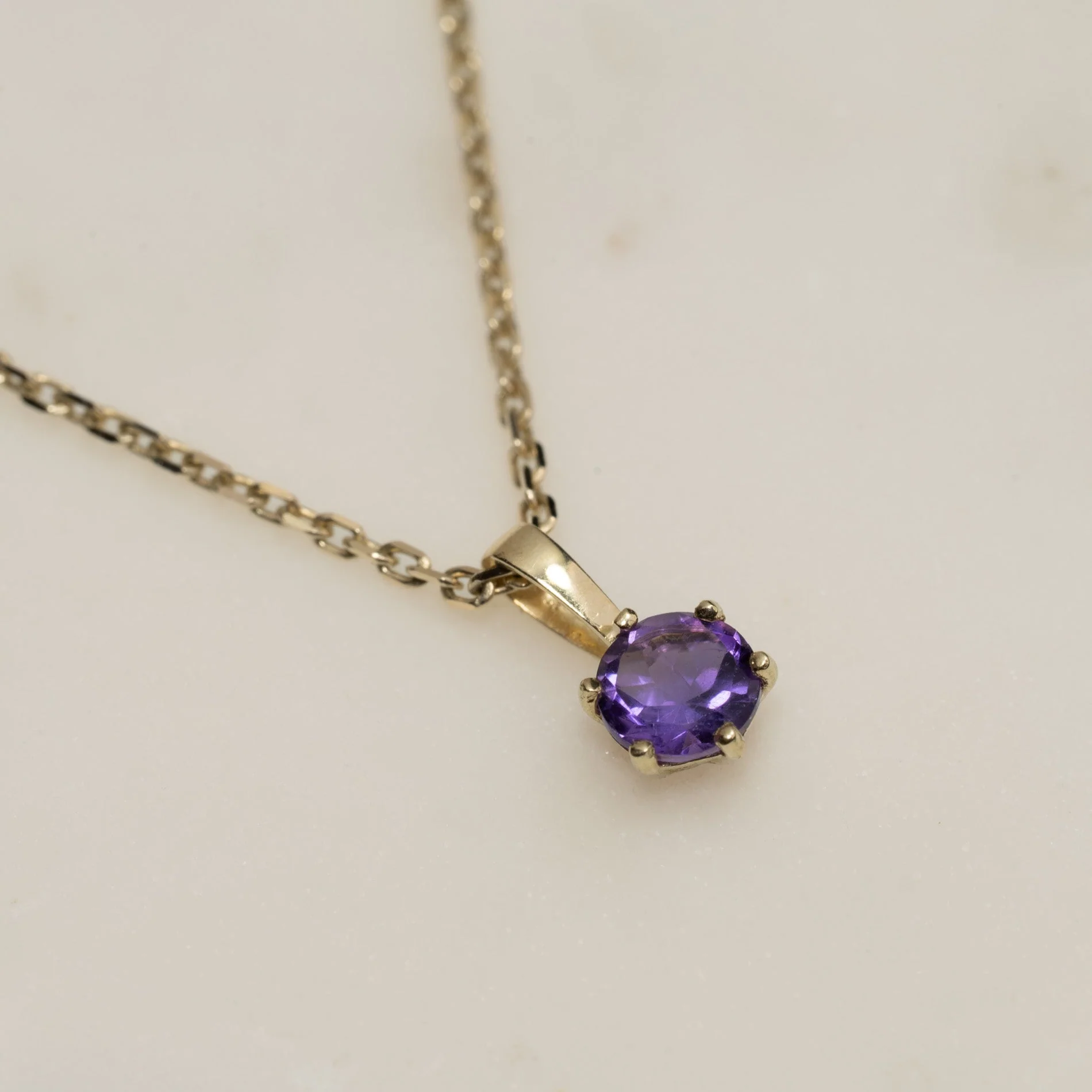 SOLEY PURPLE AMETHYST SOLID GOLD PENDANT - Image 8