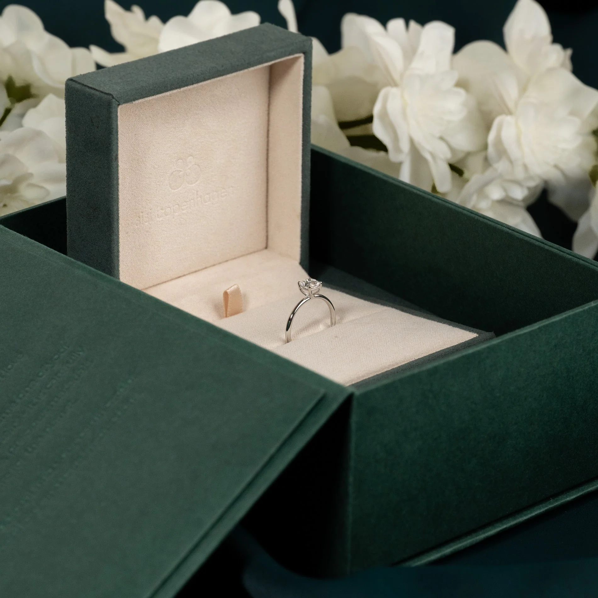 SOLITAIRE BASKET-SET CUSHION-CUT LAB-DIAMOND RING - 0.75ct - WG - Image 8