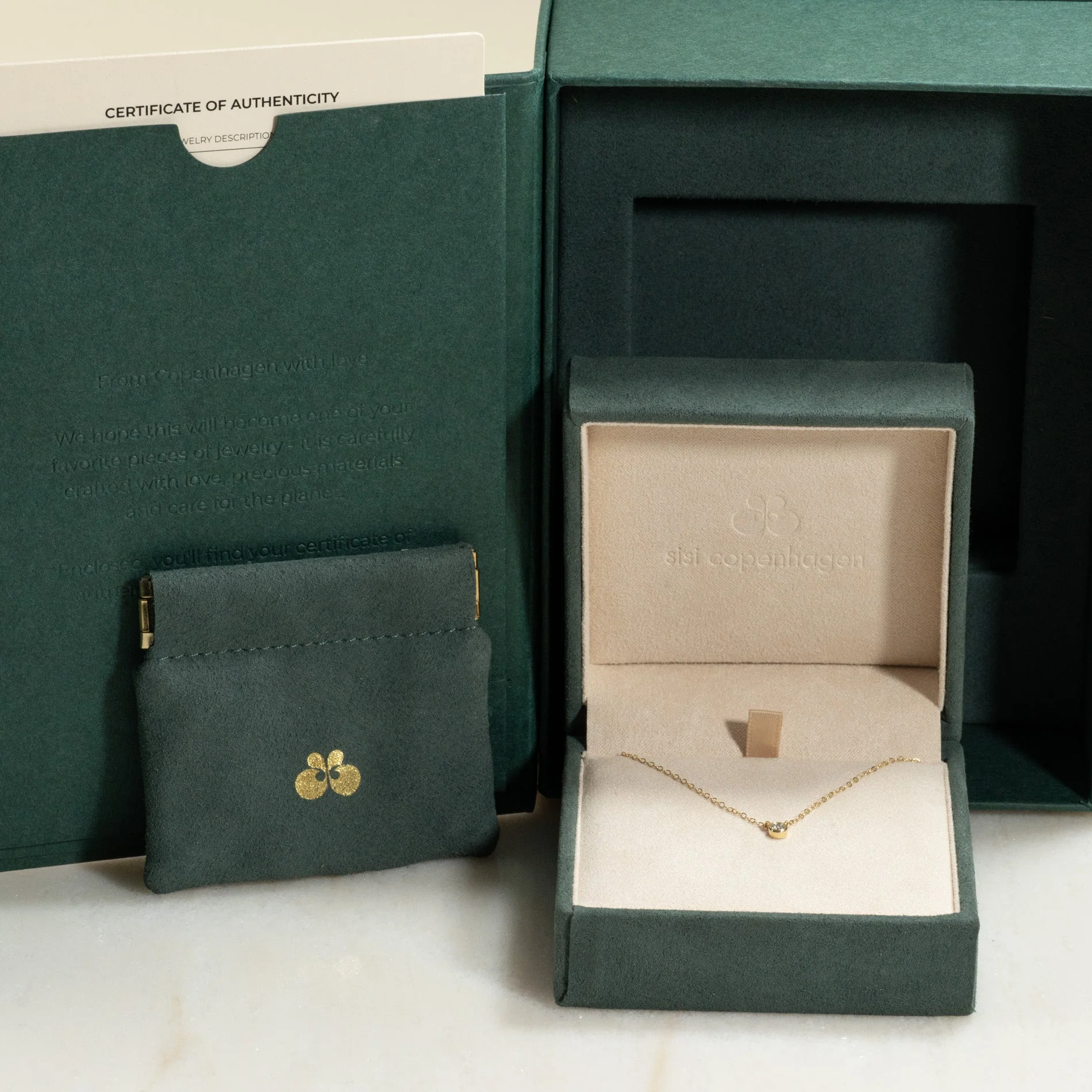 SOLITAIRE BEZEL LAB-DIAMOND NECKLACE - 0.1ct - YG - Image 12