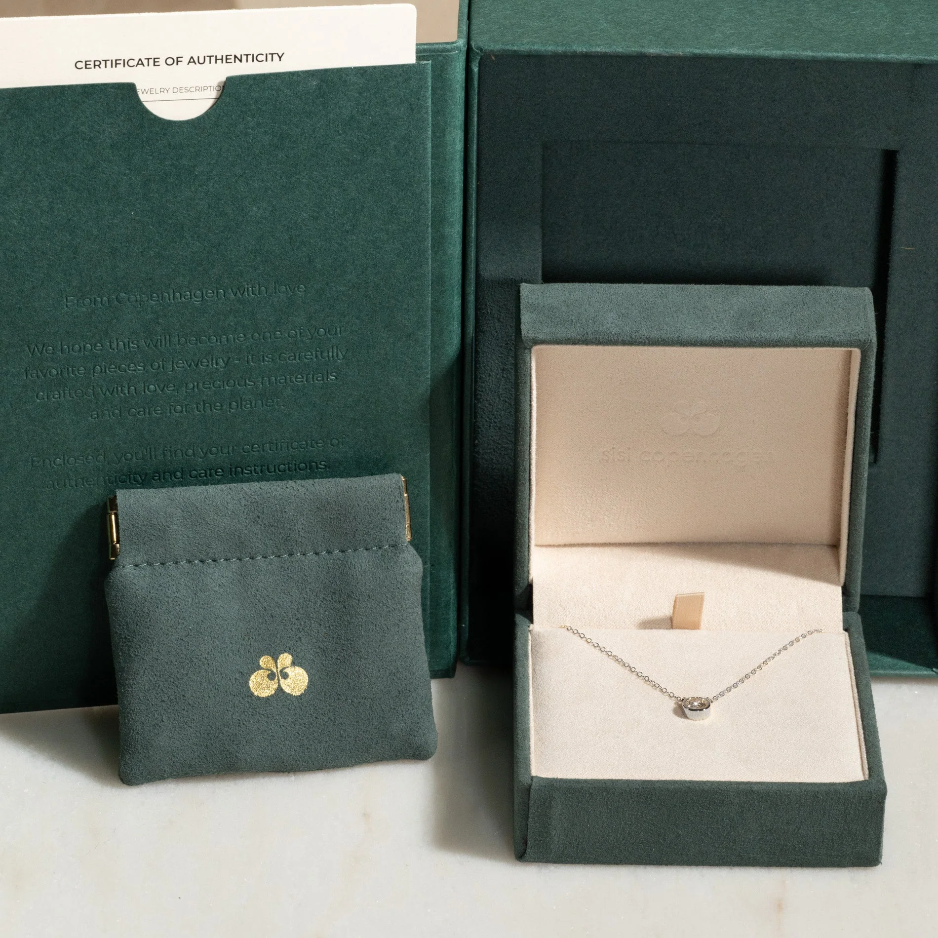 SOLITAIRE BEZEL LAB-DIAMOND NECKLACE - 0.25ct - WG - Image 14
