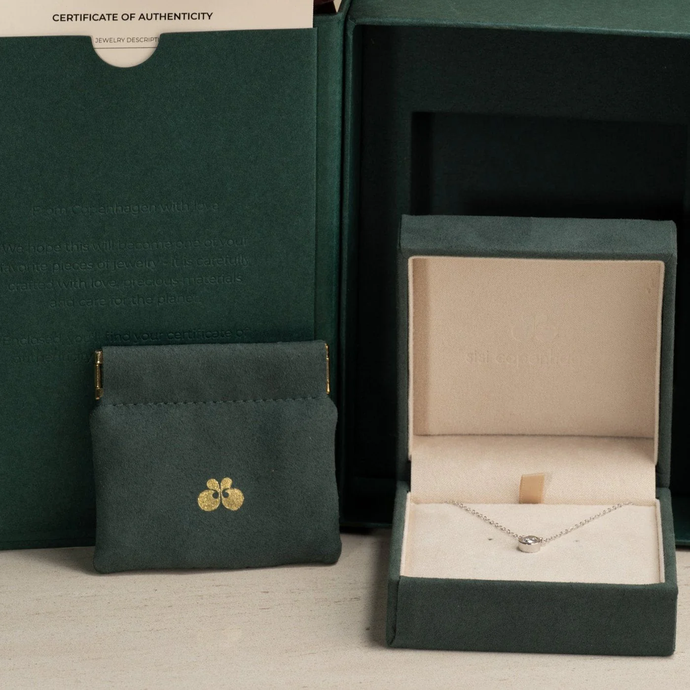 SOLITAIRE BEZEL LAB-DIAMOND NECKLACE - 0.5ct - WG - Image 11