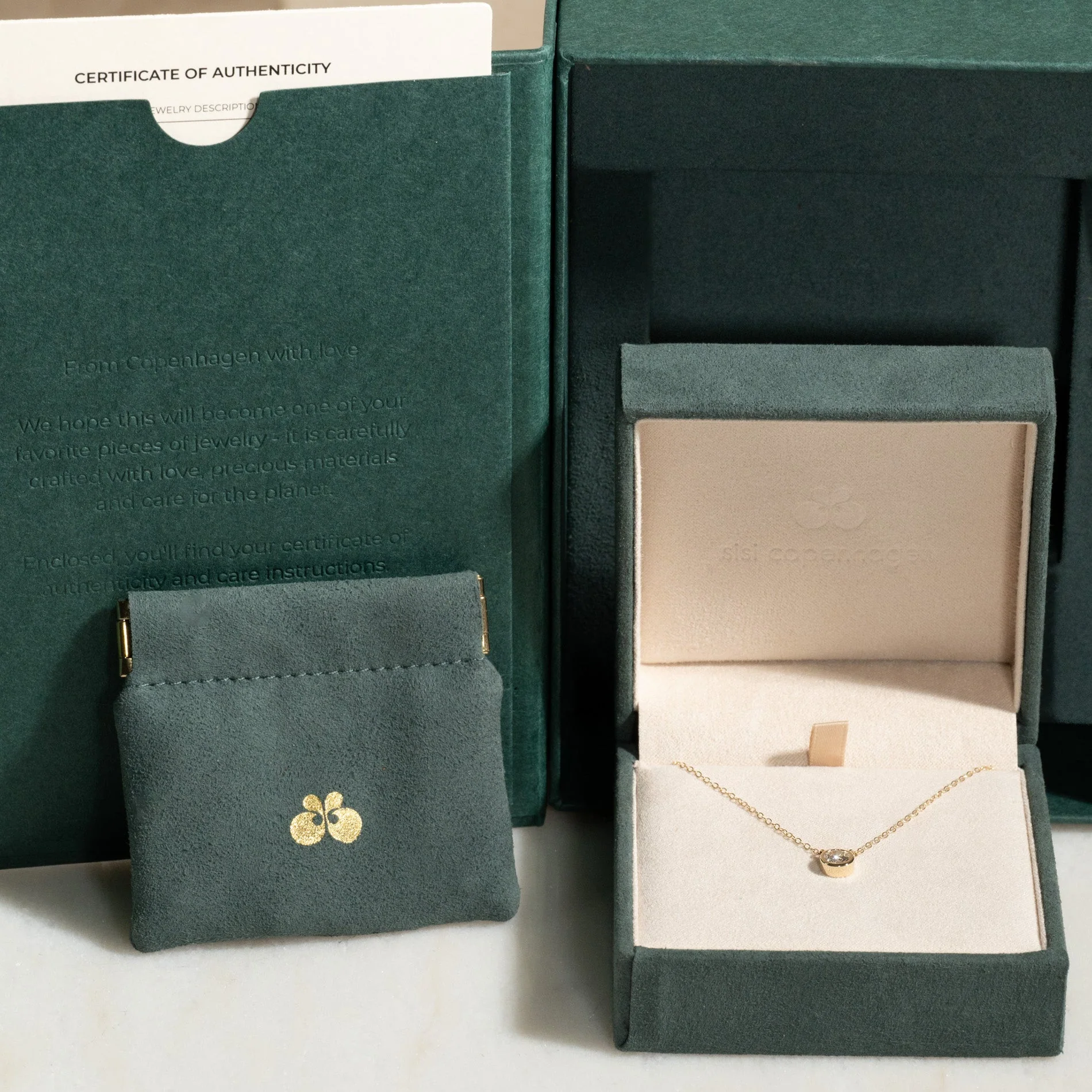 SOLITAIRE BEZEL LAB-DIAMOND NECKLACE - 0.5ct - YG - Image 12