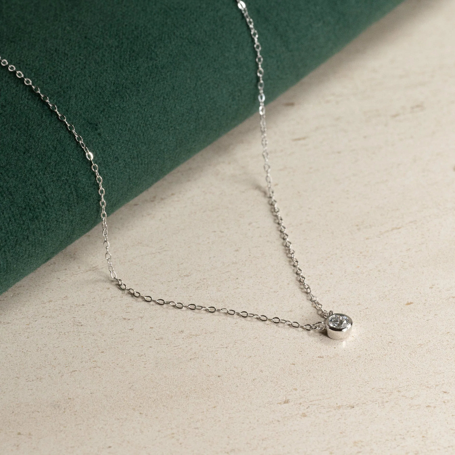 SOLITAIRE BEZEL DIAMOND NECKLACE - Image 5