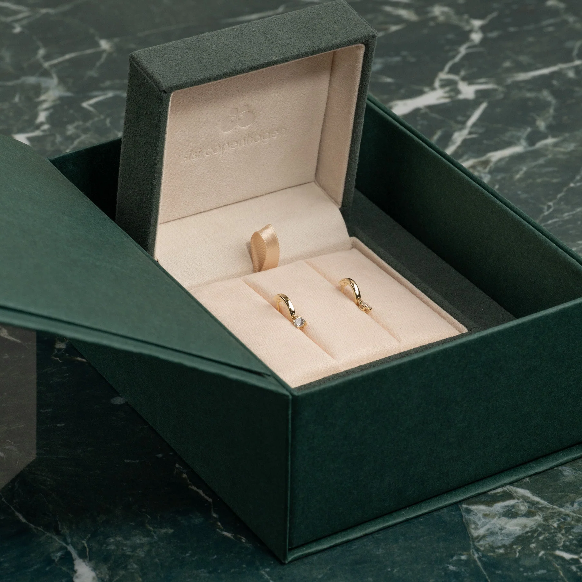 SOLITAIRE LAB-DIAMOND DROP CREOL EARRING - 0.4ct - YG - Image 9