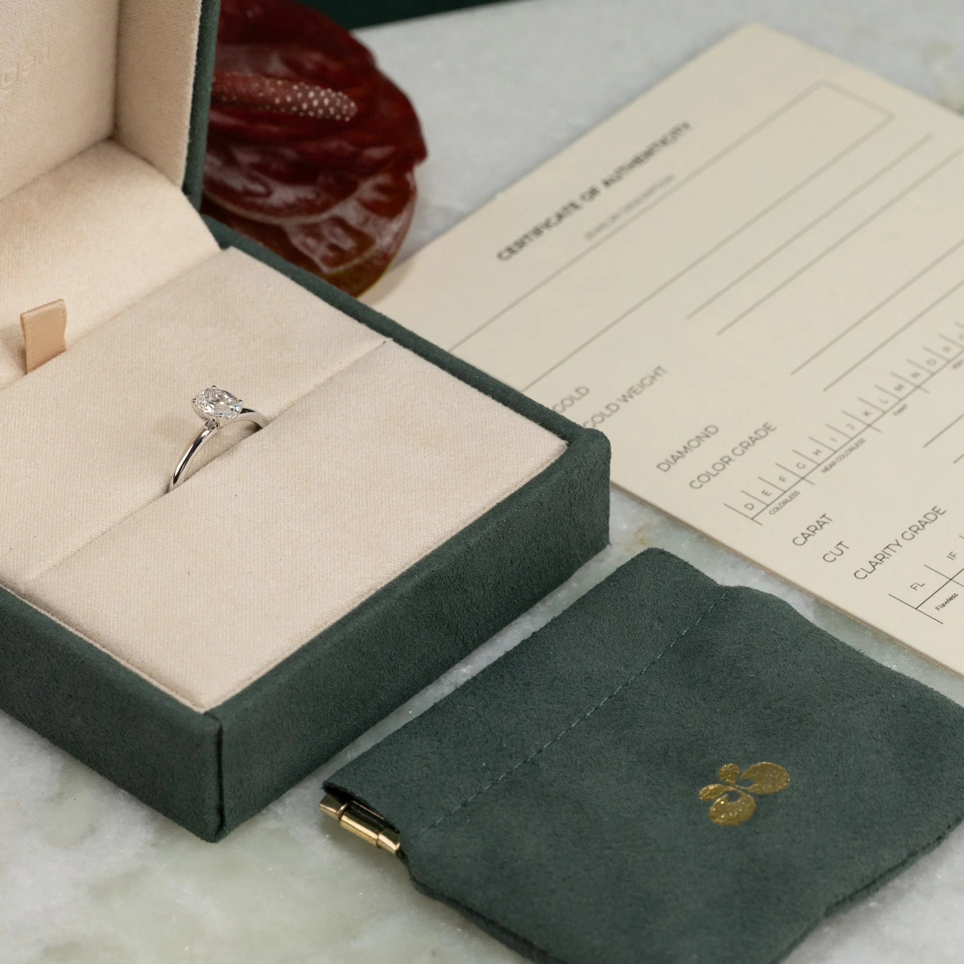 SOLITAIRE OVAL-CUT LAB-DIAMOND RING - 0.75ct - WG - Image 10