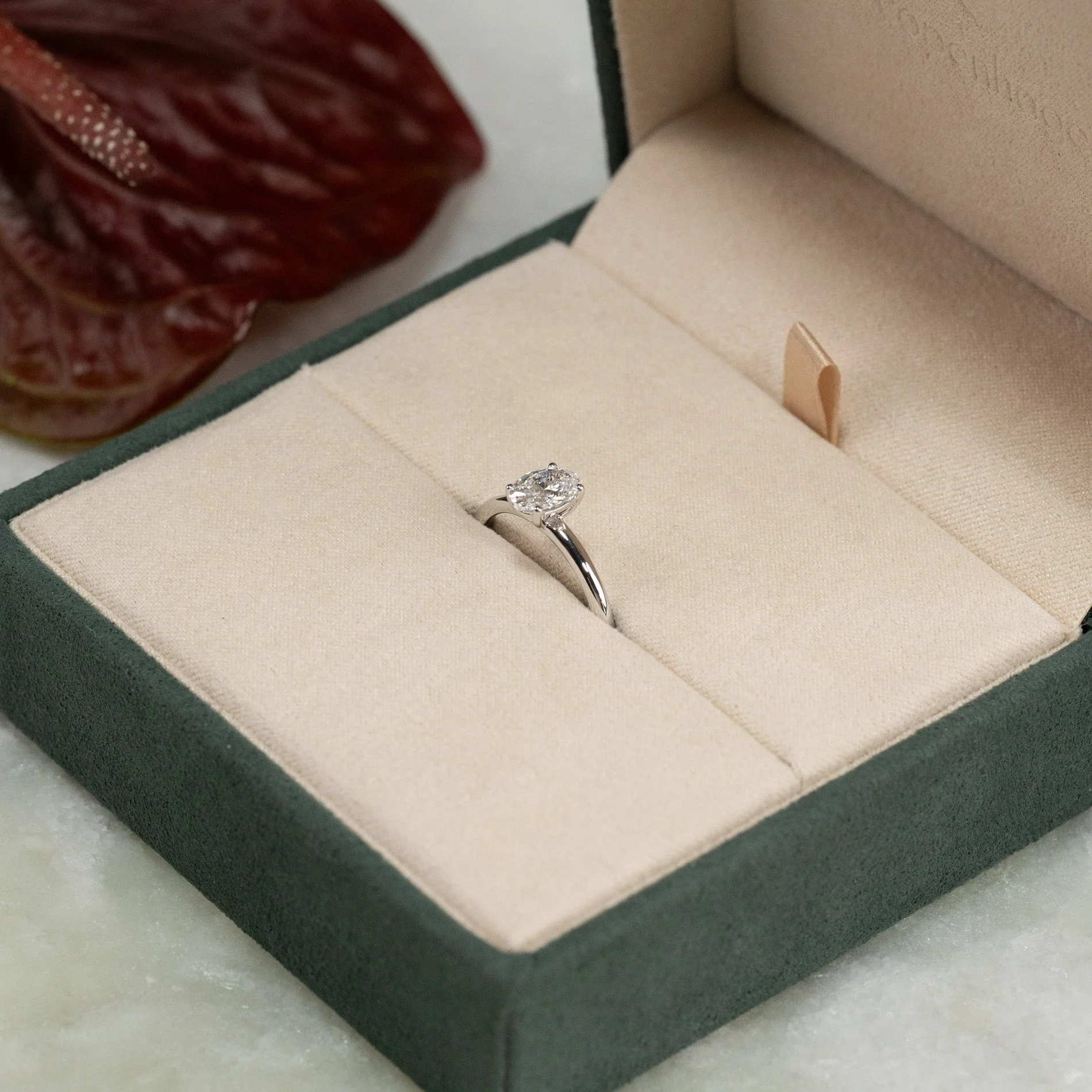 SOLITAIRE OVAL-CUT LAB-DIAMOND RING - 0.75ct - WG - Image 6