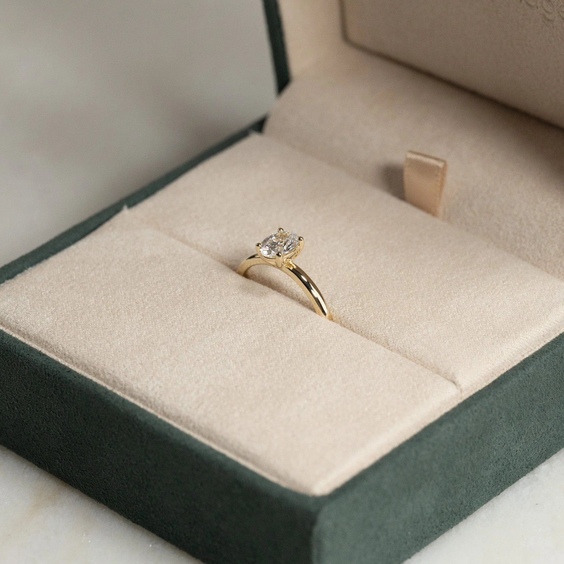 SOLITAIRE OVAL-CUT LAB-DIAMOND RING - 0.75ct - YG - Image 12
