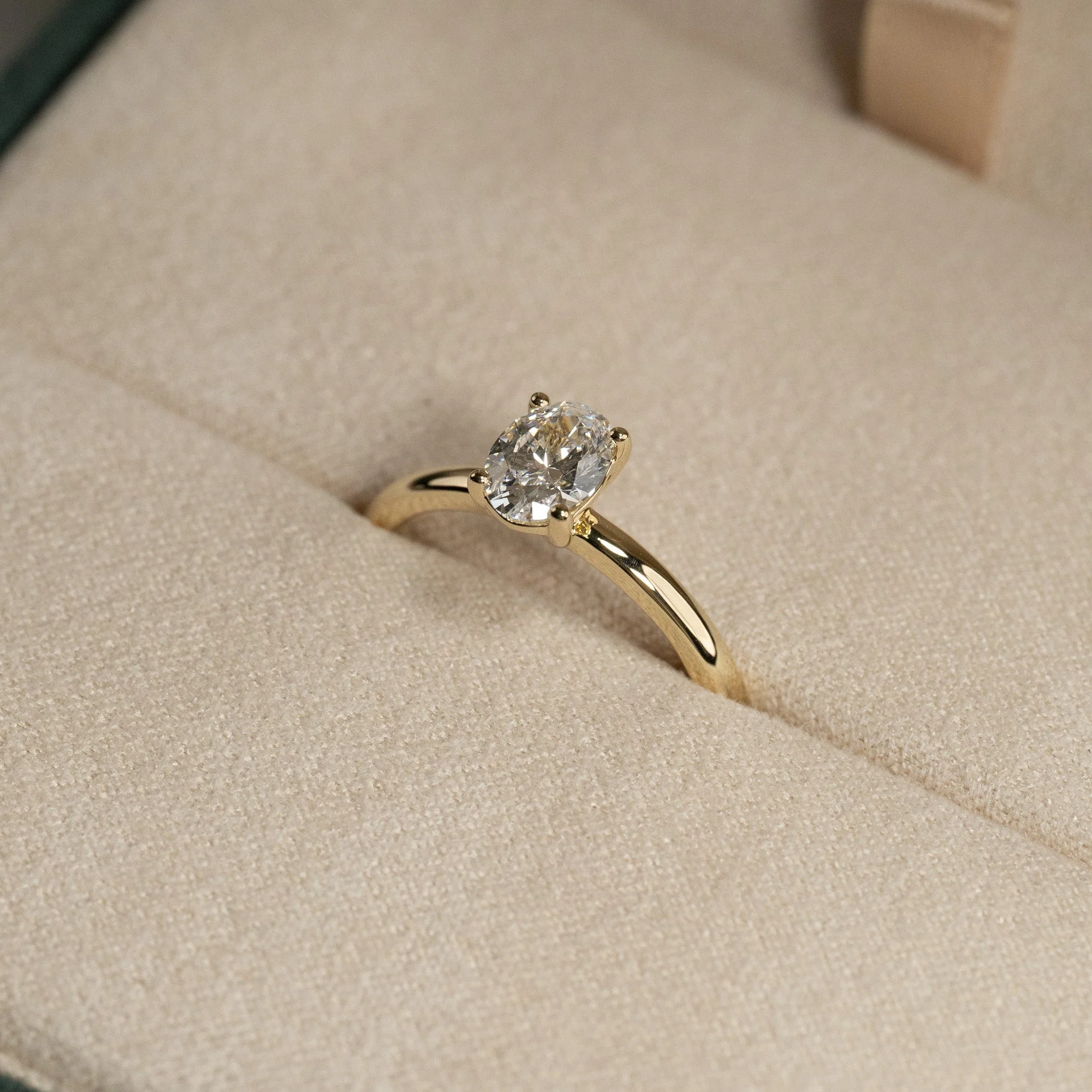 SOLITAIRE OVAL-CUT LAB-DIAMOND RING - 0.75ct - YG - Image 3