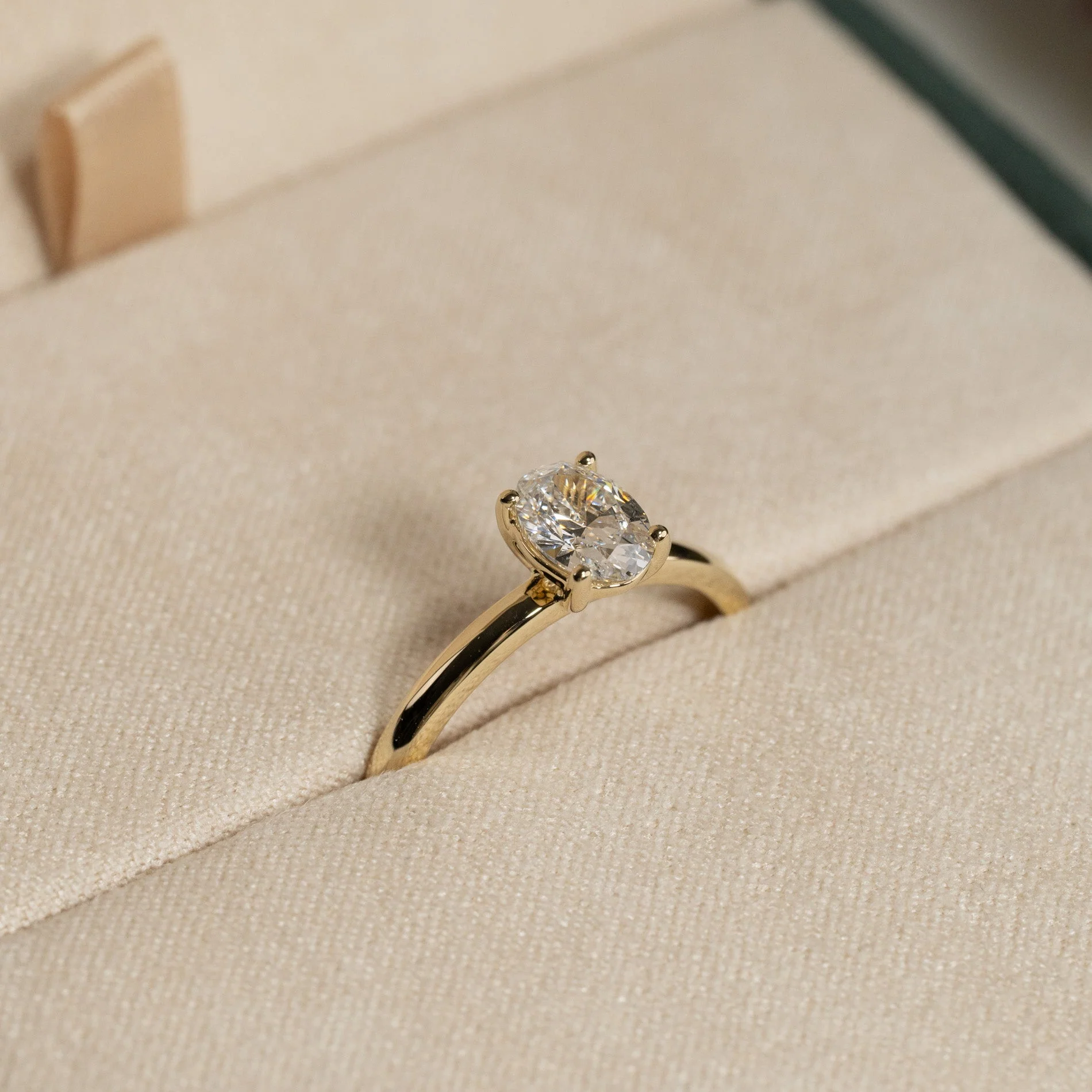 SOLITAIRE OVAL-CUT LAB-DIAMOND RING - 0.75ct - YG - Image 7
