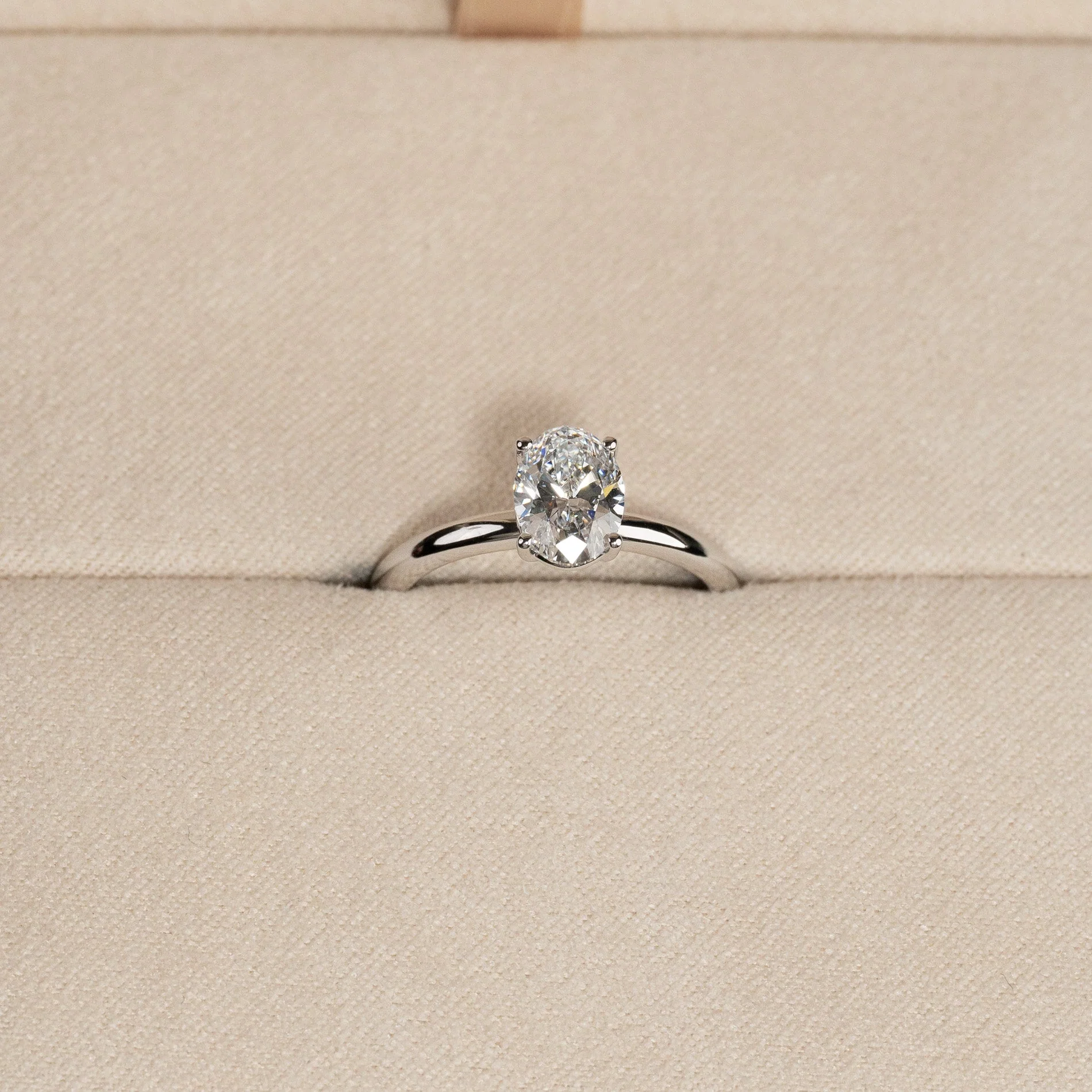 SOLITAIRE OVAL-CUT LAB-DIAMOND RING - 1.0ct - WG - Image 3