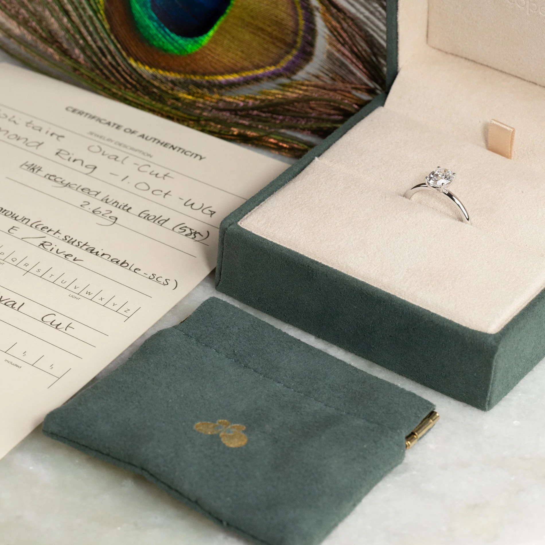 SOLITAIRE OVAL-CUT LAB-DIAMOND RING - 1.0ct - WG - Image 4