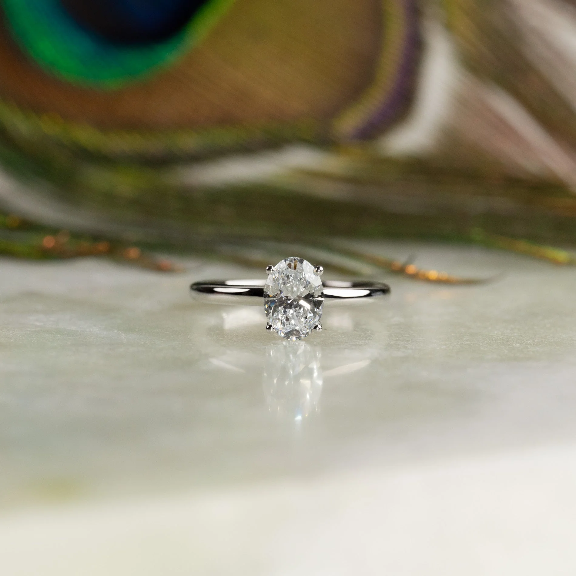 SOLITAIRE OVAL-CUT LAB-DIAMOND RING - 1.0ct - WG - Image 5