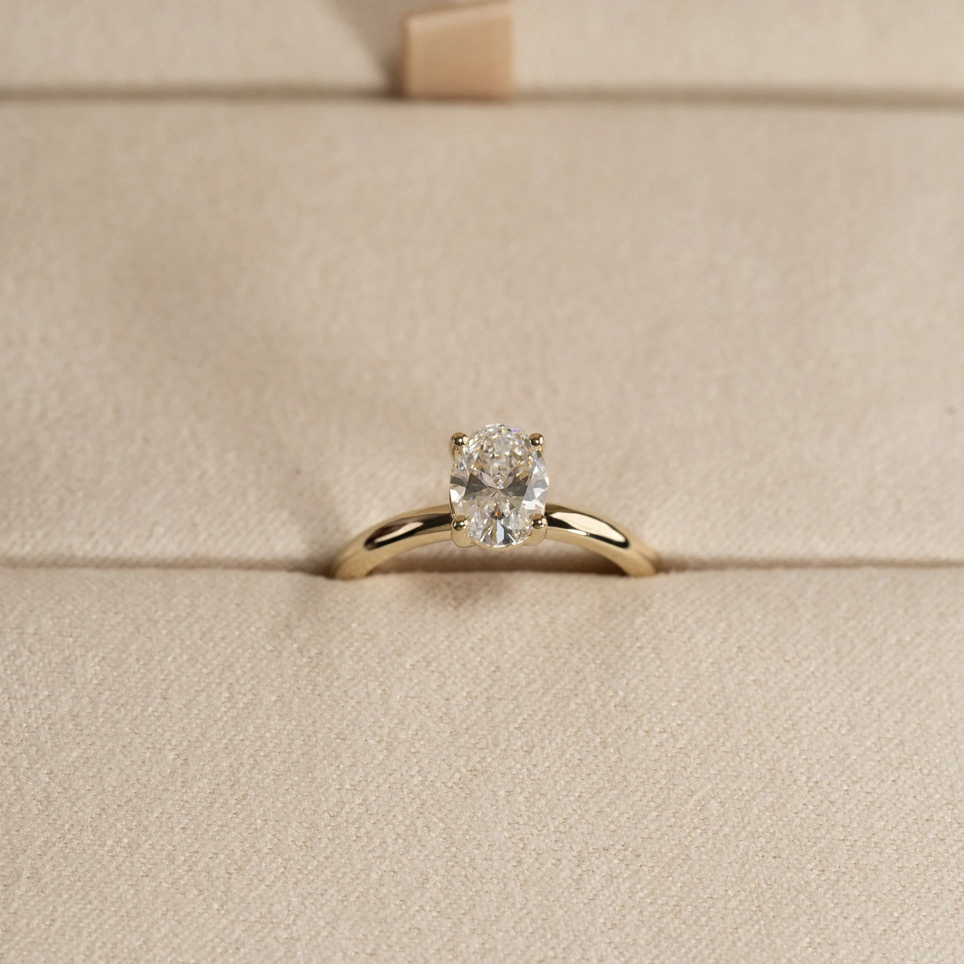 SOLITAIRE OVAL-CUT LAB-DIAMOND RING - 1.0ct - YG - Image 3