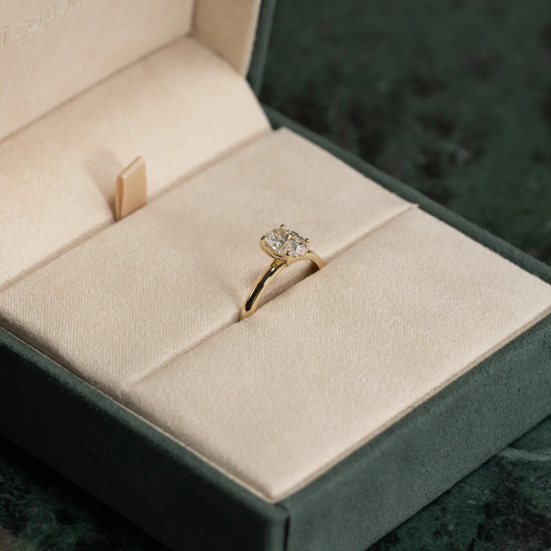 SOLITAIRE OVAL-CUT LAB-DIAMOND RING - 1.0ct - YG - Image 4