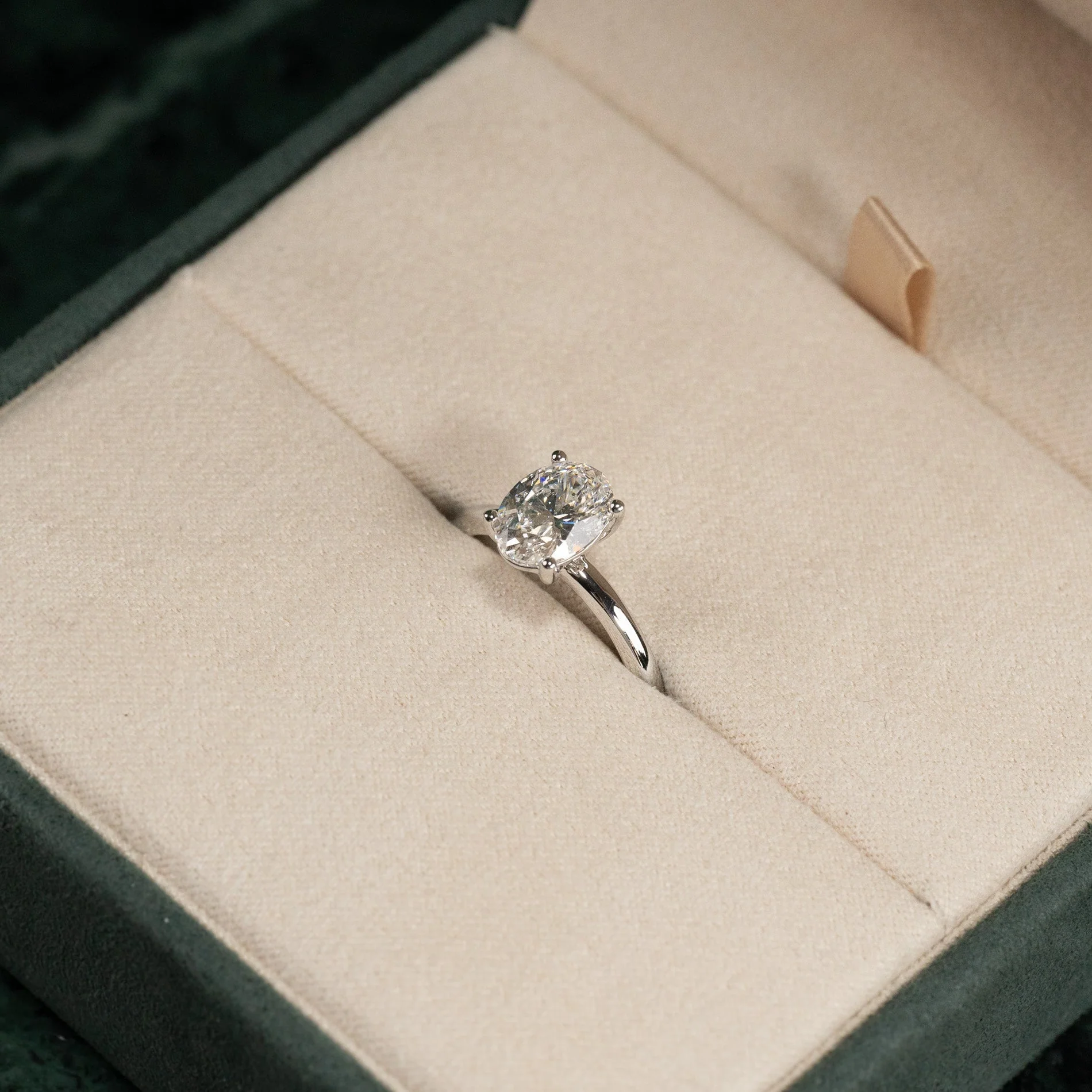 SOLITAIRE OVAL-CUT LAB-DIAMOND RING - 1.5ct - WG - Image 2
