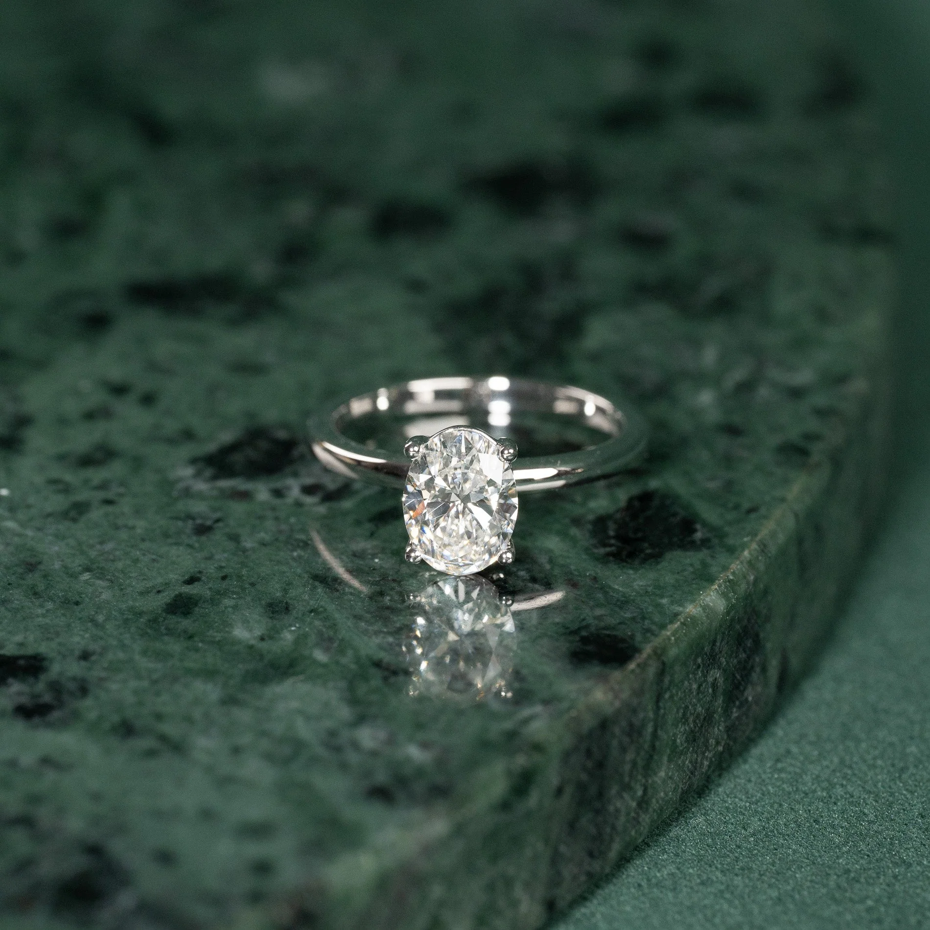 SOLITAIRE OVAL-CUT LAB-DIAMOND RING - 1.5ct - WG - Image 6