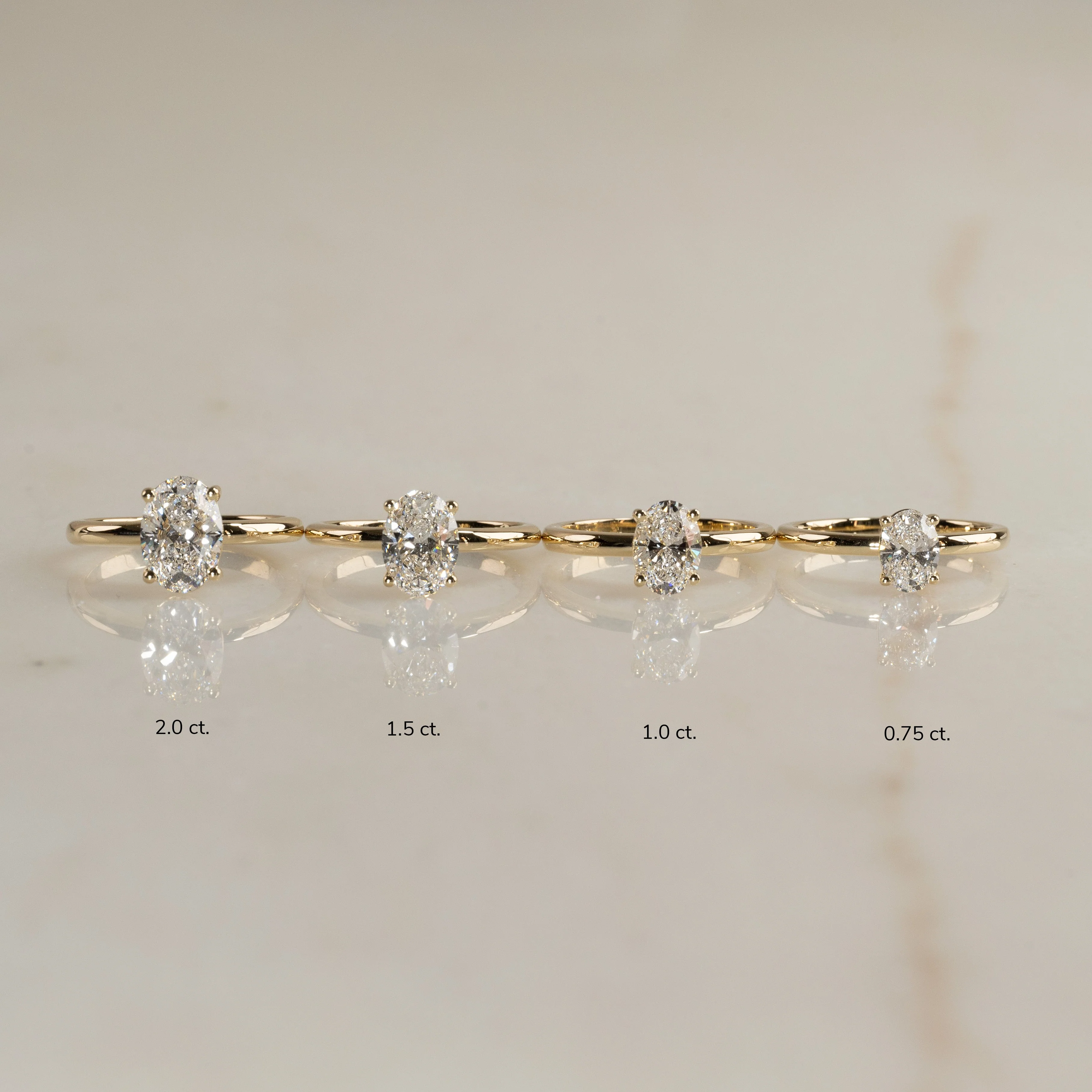 SOLITAIRE OVAL-CUT LAB-DIAMOND RING - 1.5ct - YG - Image 17