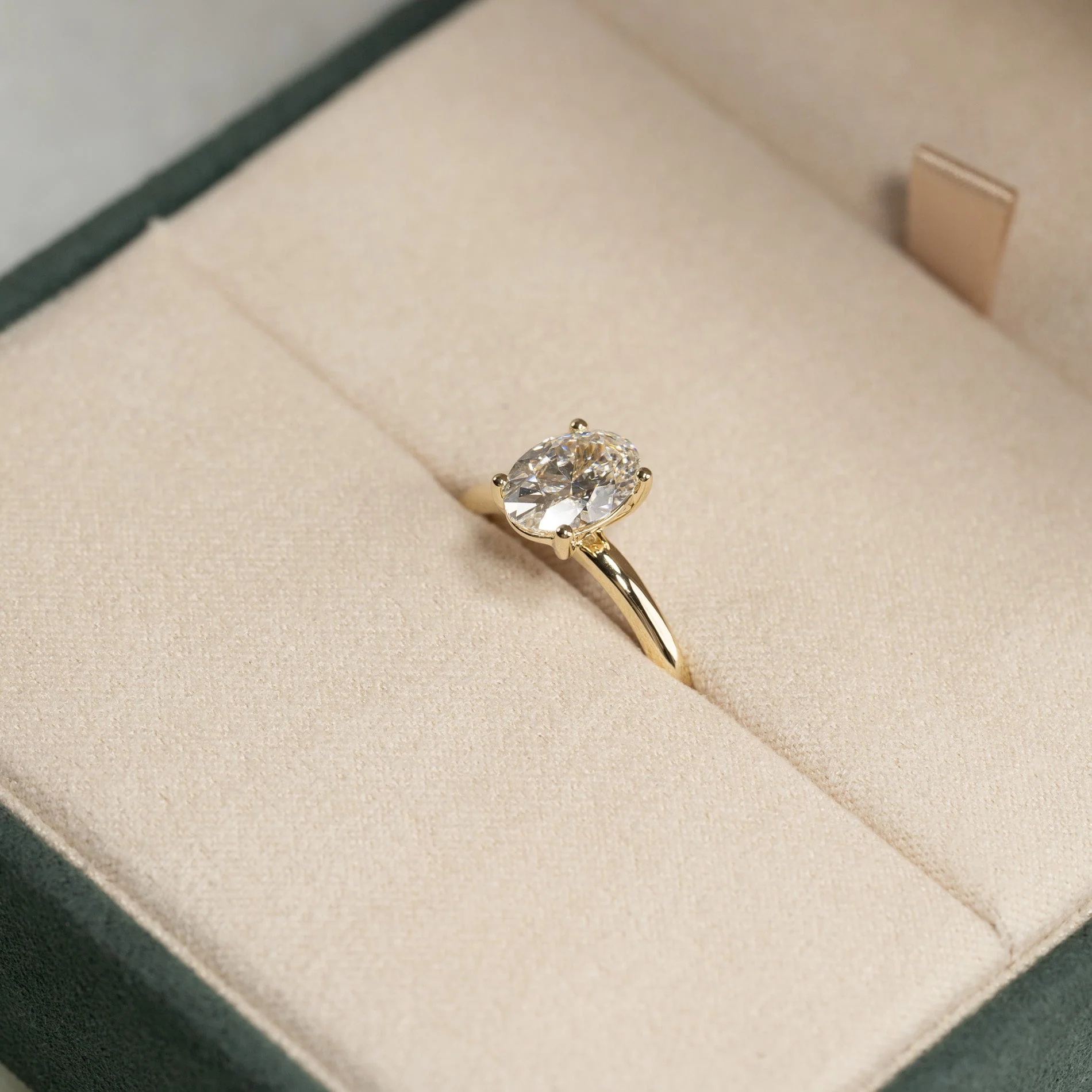 SOLITAIRE OVAL-CUT LAB-DIAMOND RING - 1.5ct - YG - Image 3