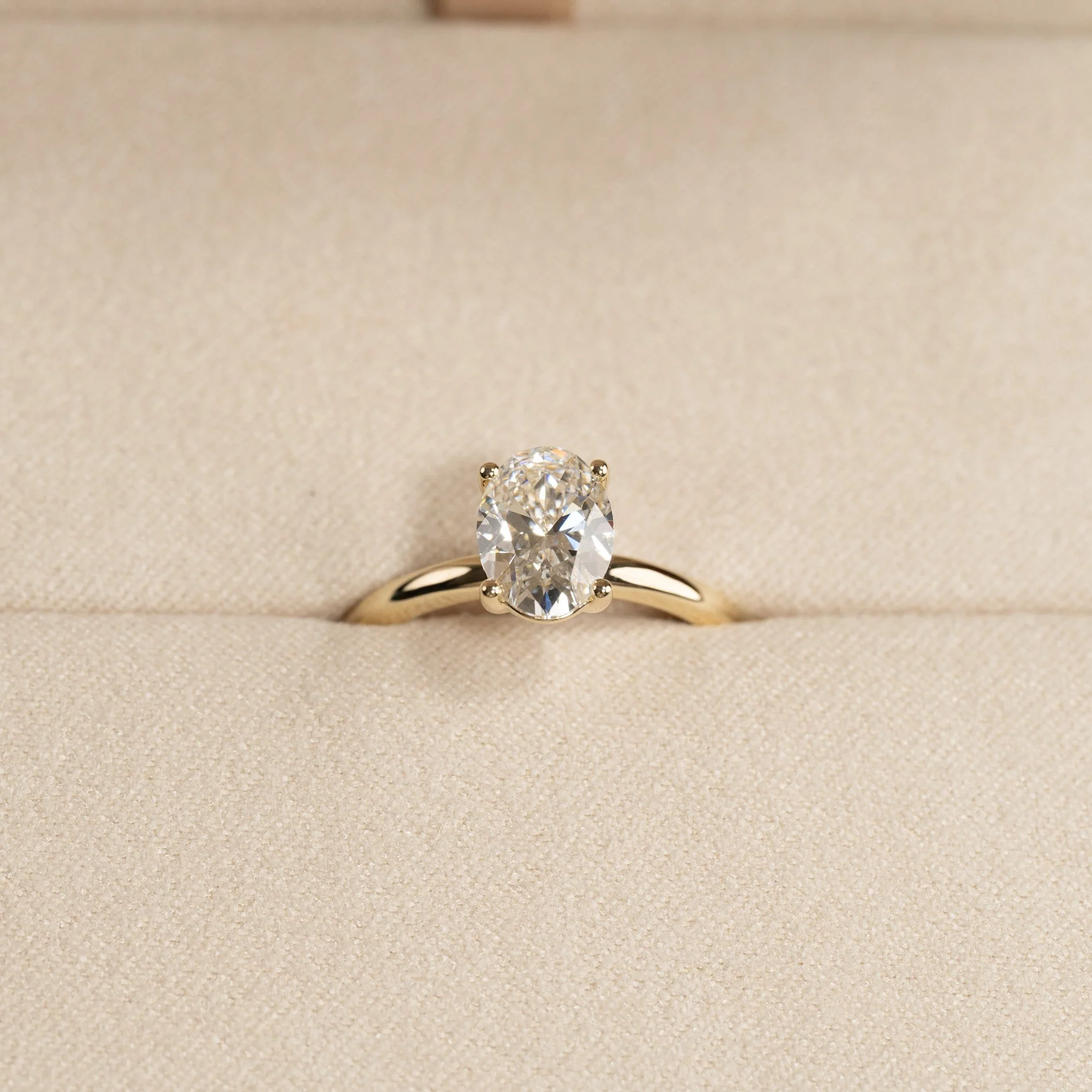 SOLITAIRE OVAL-CUT LAB-DIAMOND RING - 1.5ct - YG - Image 4