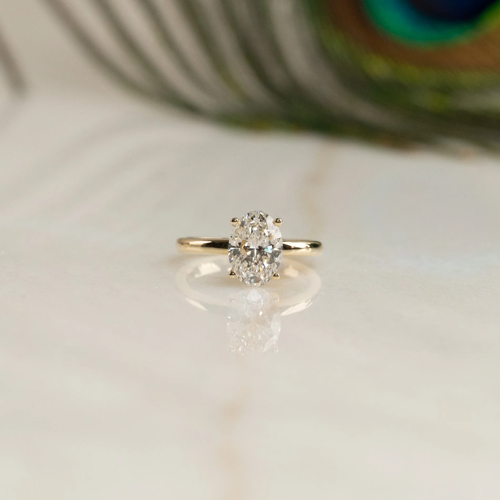 SOLITAIRE OVAL-CUT LAB-DIAMOND RING - 2.0ct - YG - Image 12