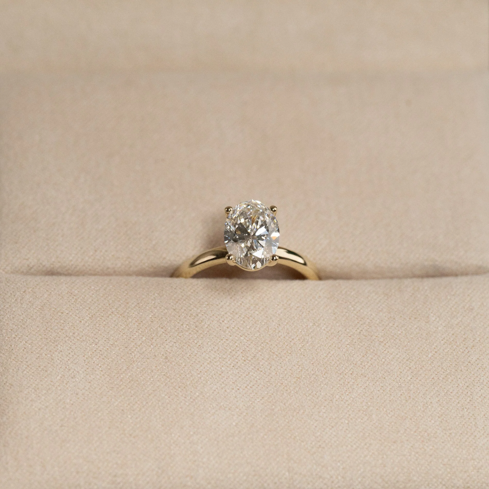 SOLITAIRE OVAL-CUT LAB-DIAMOND RING - 2.0ct - YG - Image 3