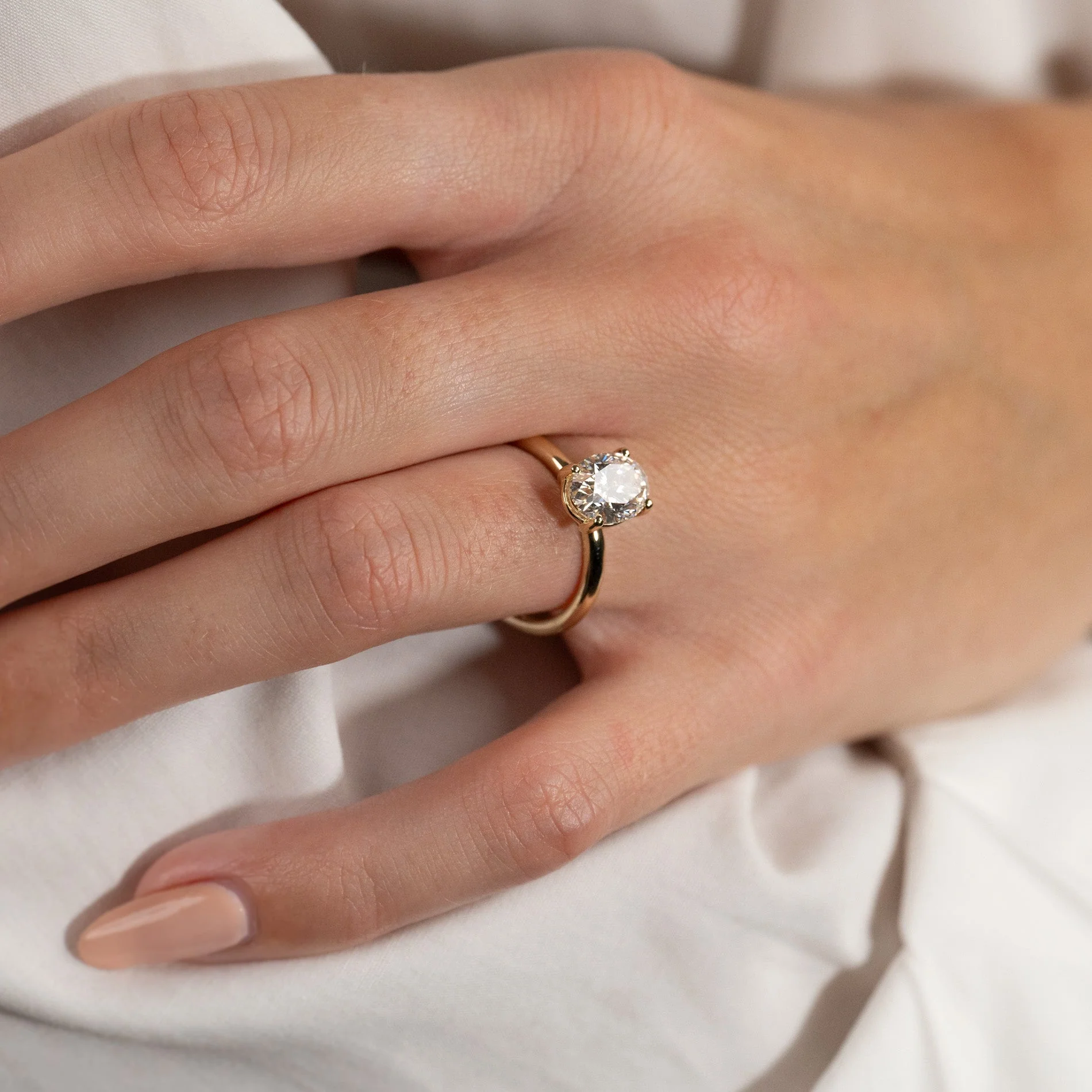 SOLITAIRE OVAL-CUT LAB-DIAMOND RING - 2.0ct - YG - Image 9