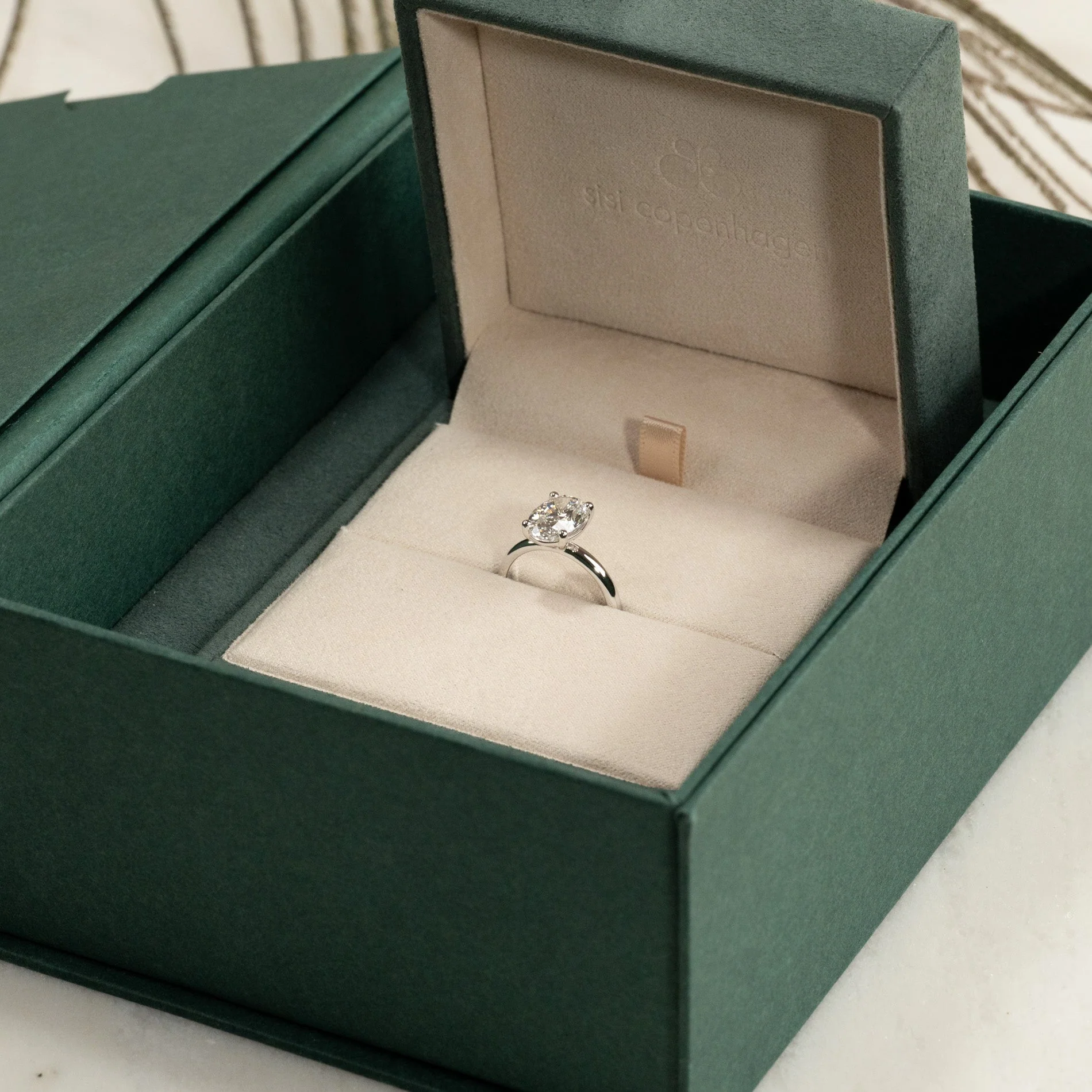 SOLITAIRE OVAL-CUT LAB-DIAMOND RING - 3.0ct - WG - Image 10