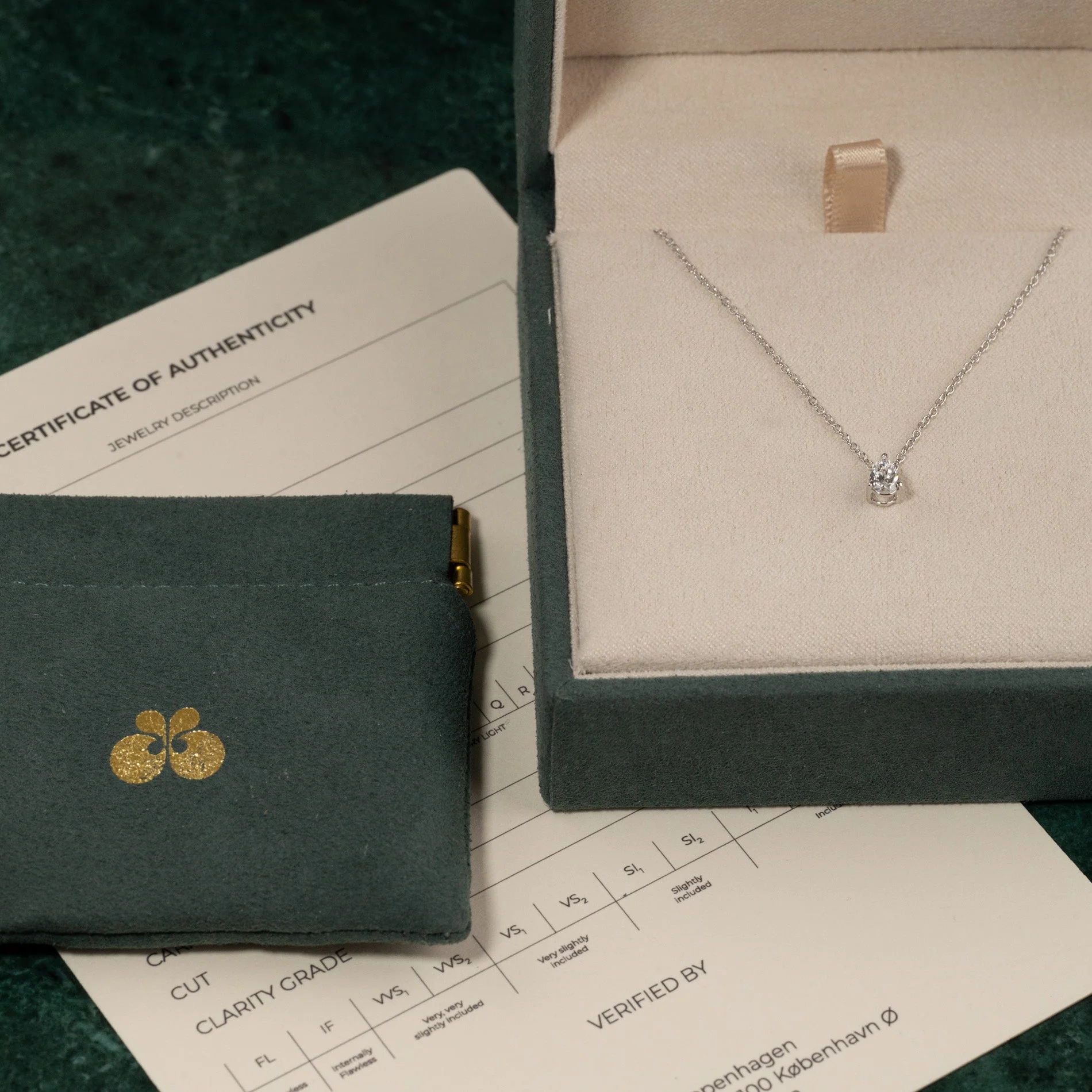 SOLITAIRE PEAR-CUT LAB-DIAMOND PENDANT - 0.25ct - WG - Image 10
