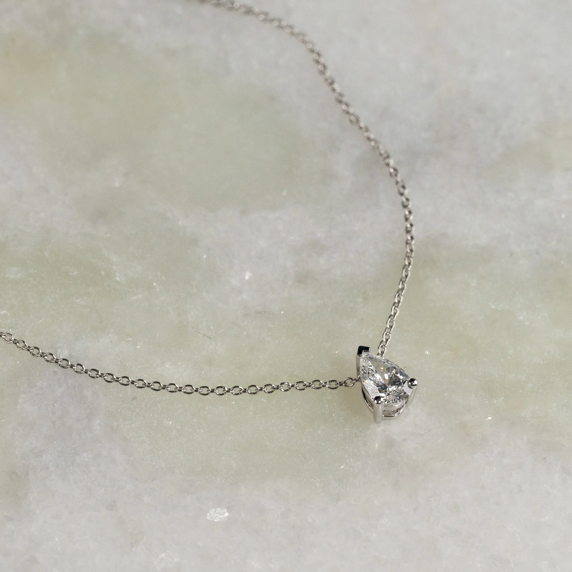SOLITAIRE PEAR DIAMOND PENDANT - Image 3