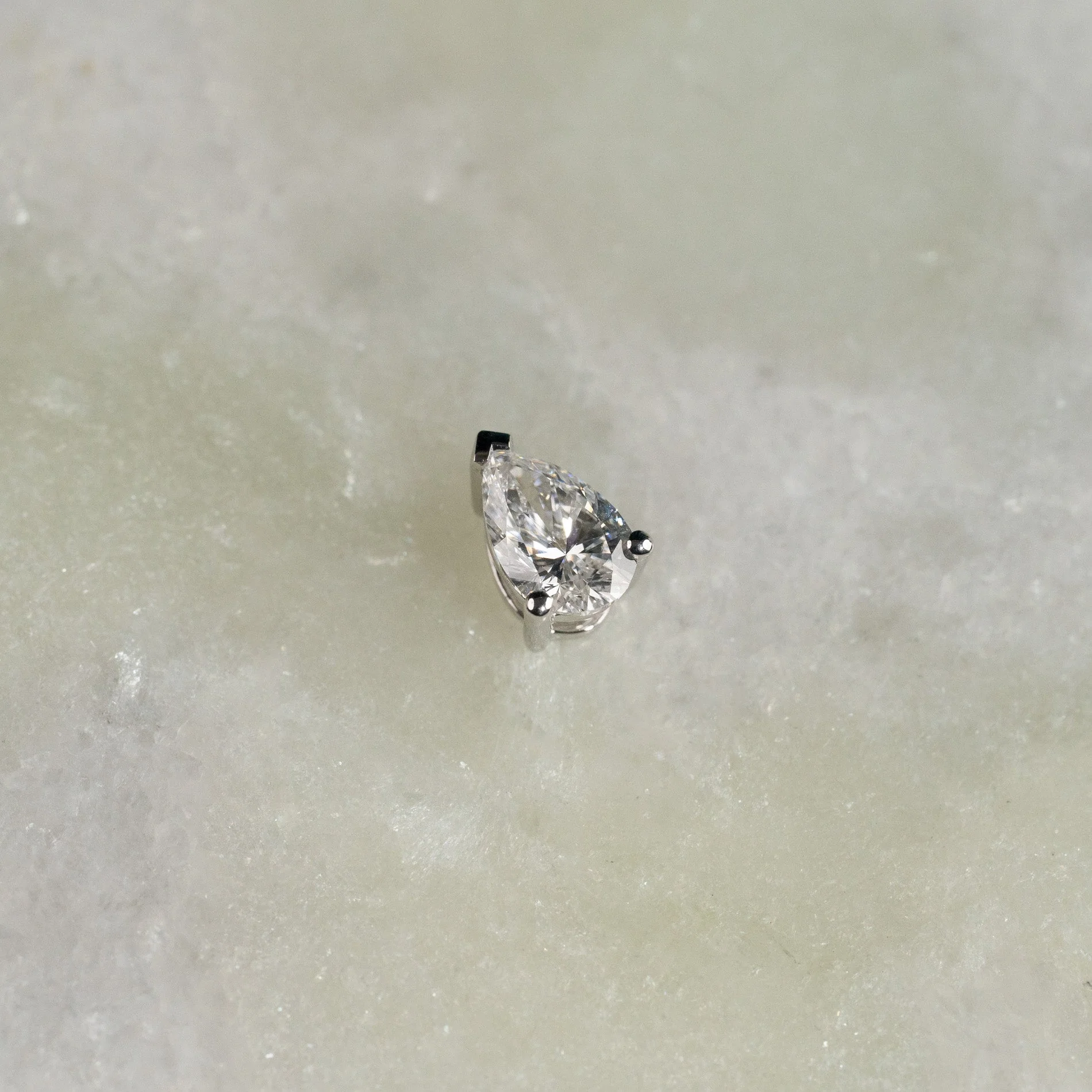 SOLITAIRE PEAR-CUT LAB-DIAMOND PENDANT - 0.45ct - WG - Image 2