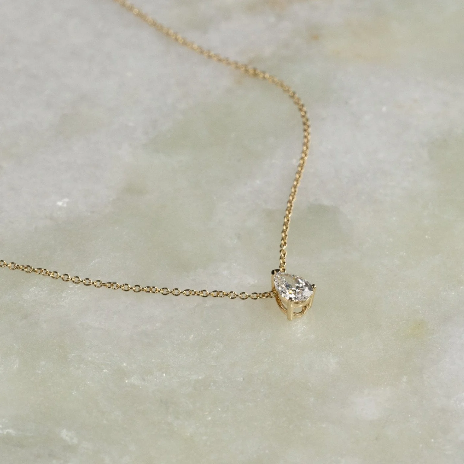 SOLITAIRE PEAR DIAMOND PENDANT - Image 7