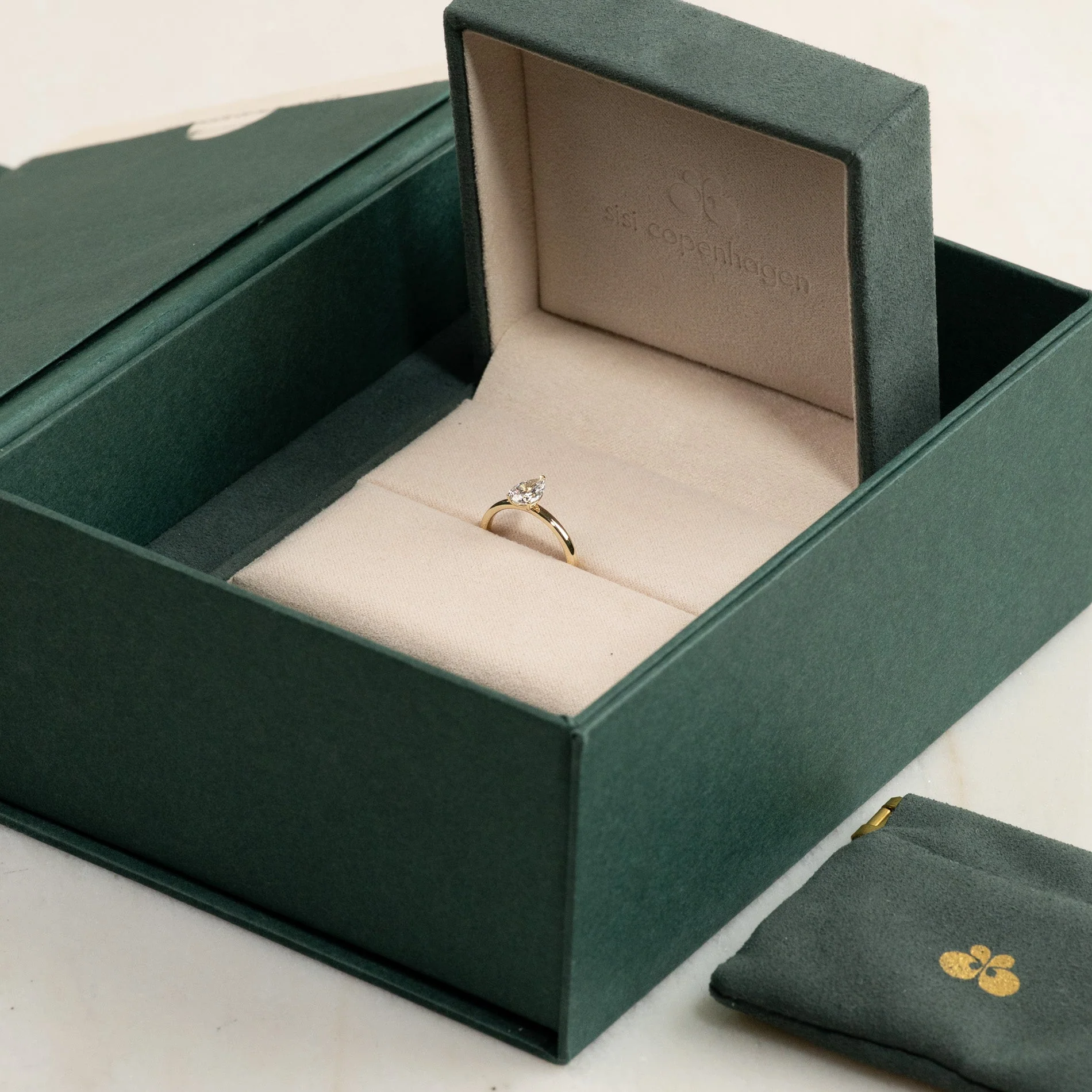 SOLITAIRE PEAR-CUT LAB-DIAMOND RING - 0.75ct - YG - Image 9
