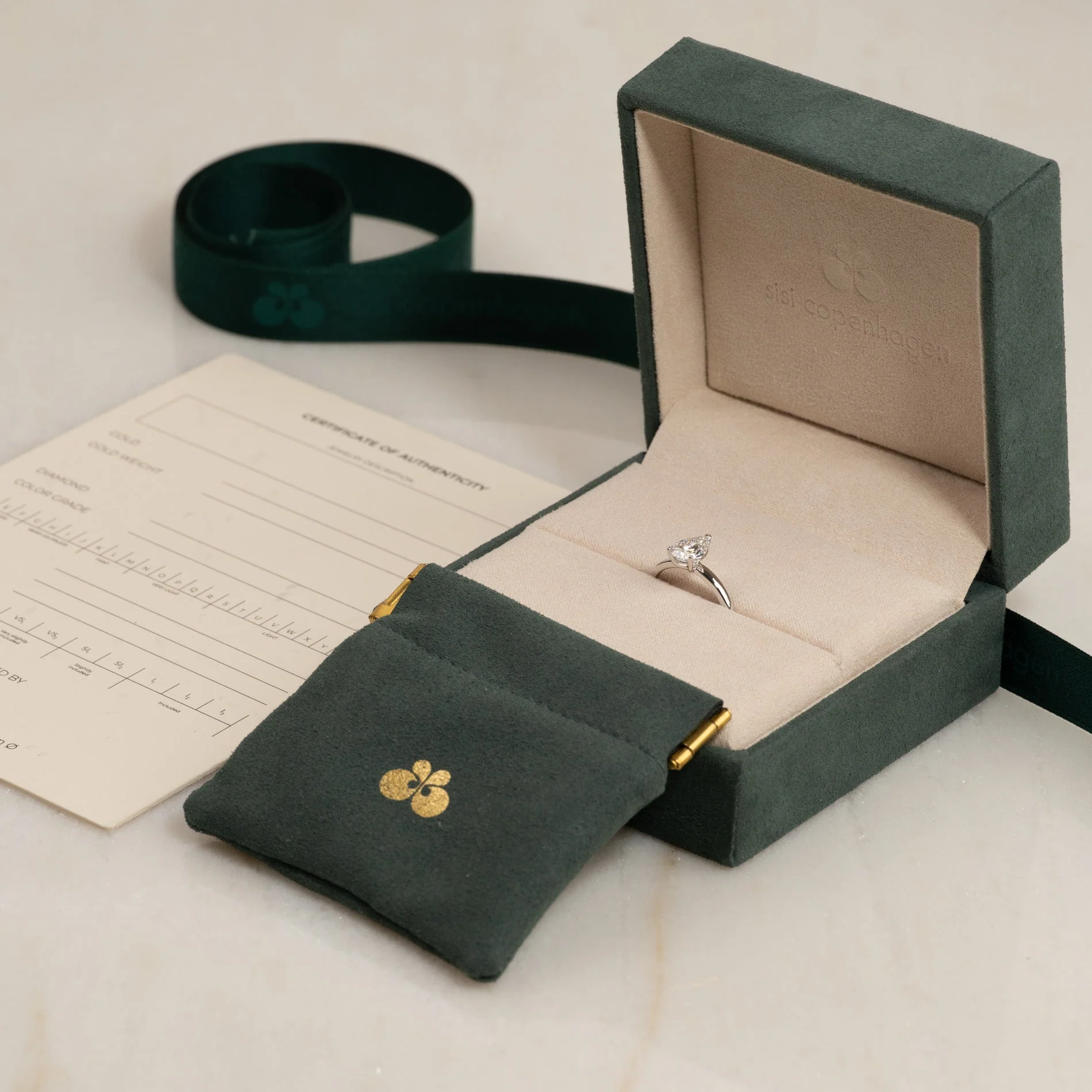 SOLITAIRE PEAR-CUT LAB-DIAMOND RING - 1.2ct - WG - Image 6